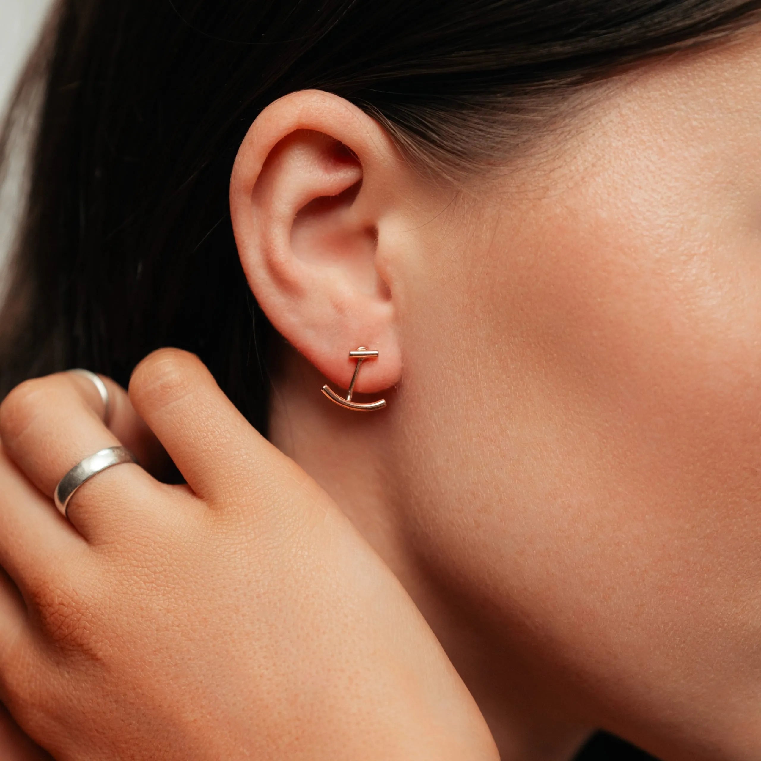 Alizia Smile Jacket Stud Earrings