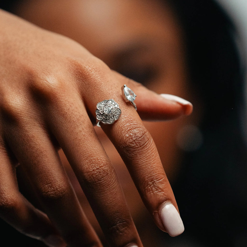 Alizia Pear and Flower Ring