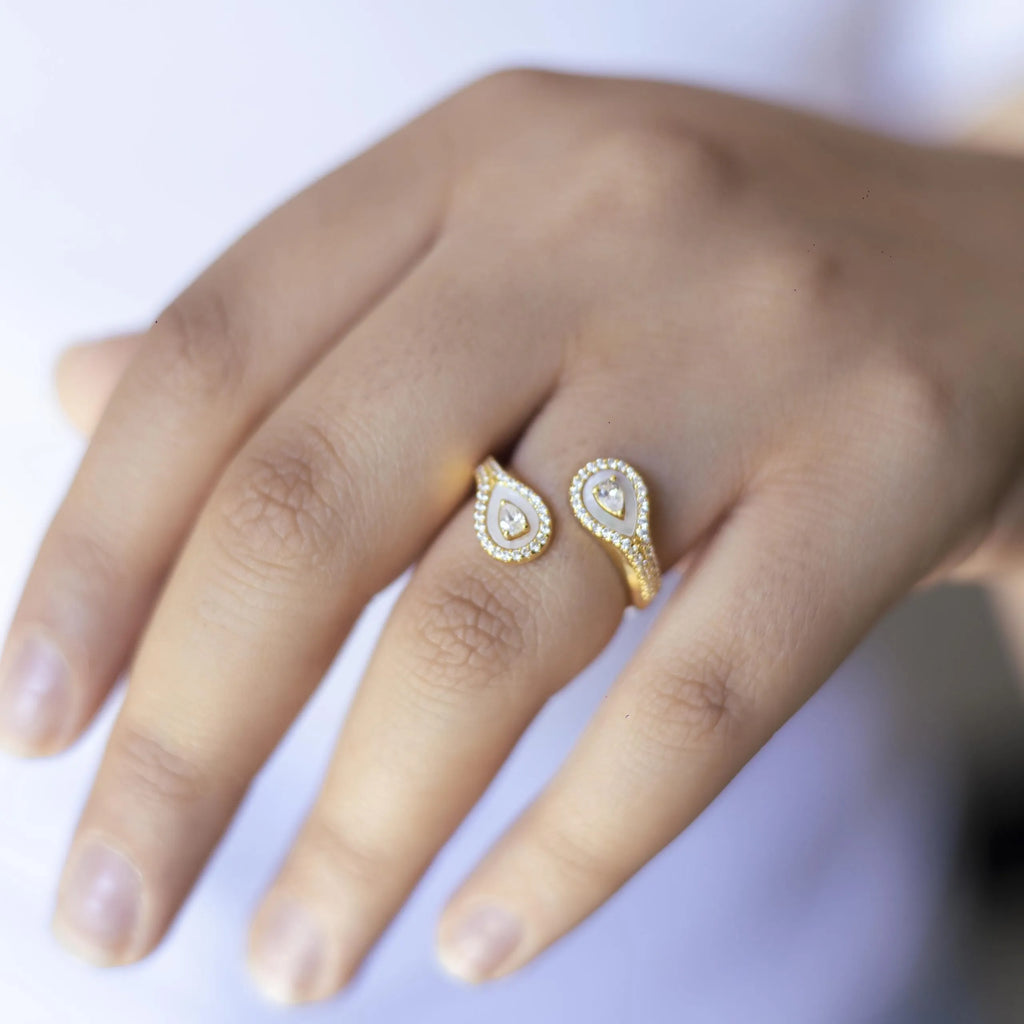 Alizia Raindrop Jewelled Bangle + Ring