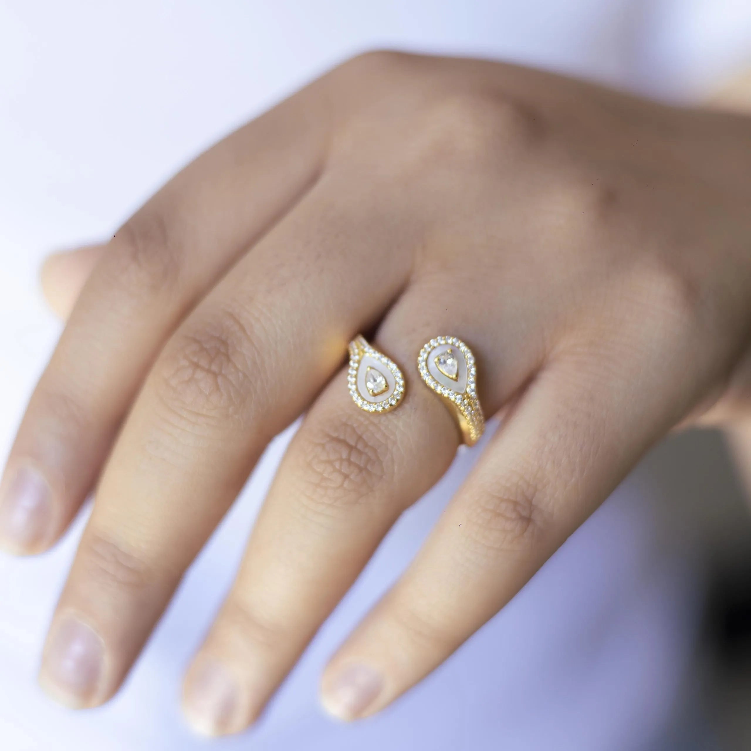 Alizia Raindrop Jewelled Bangle + Ring