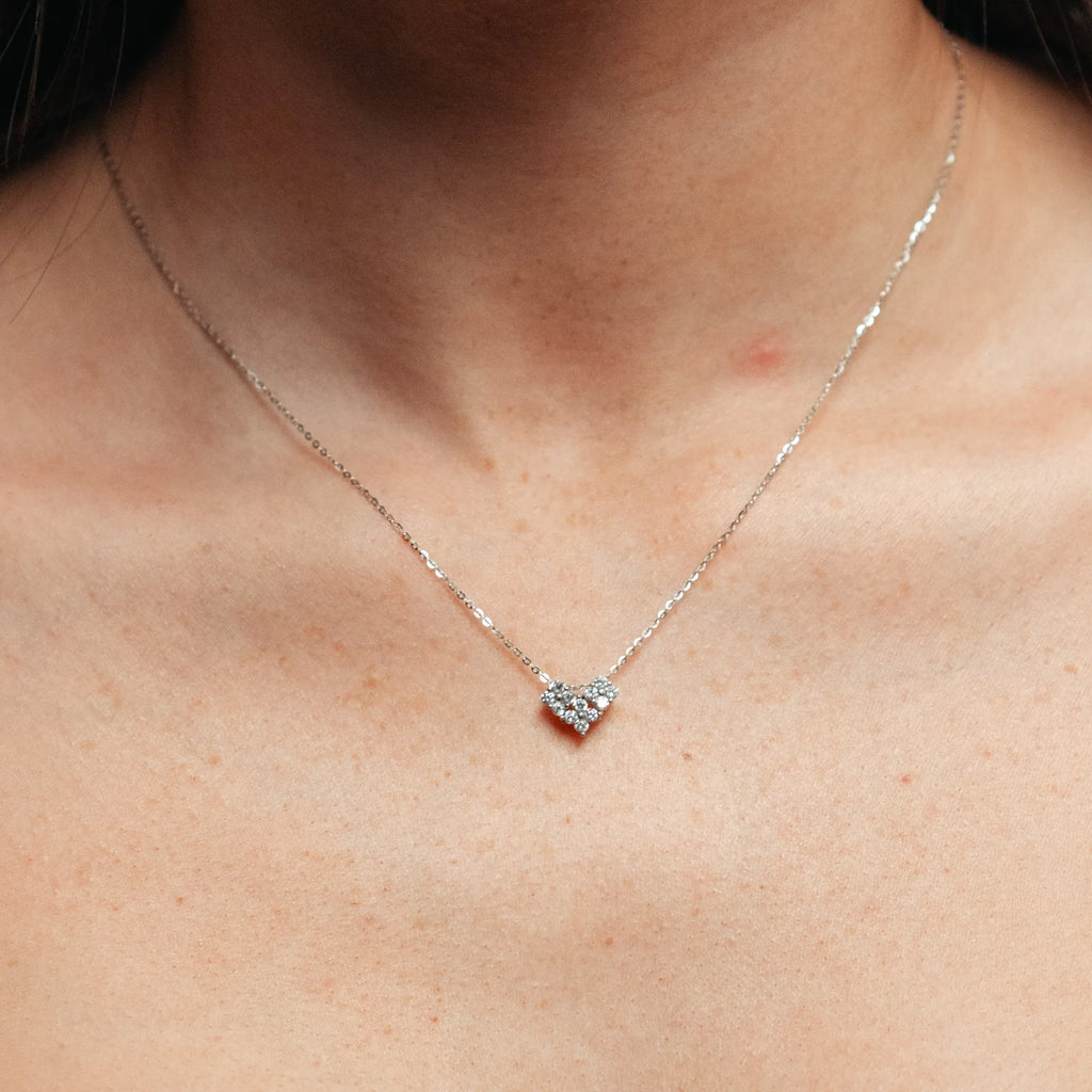 Alizia 3 Diamond Heart Short Necklace