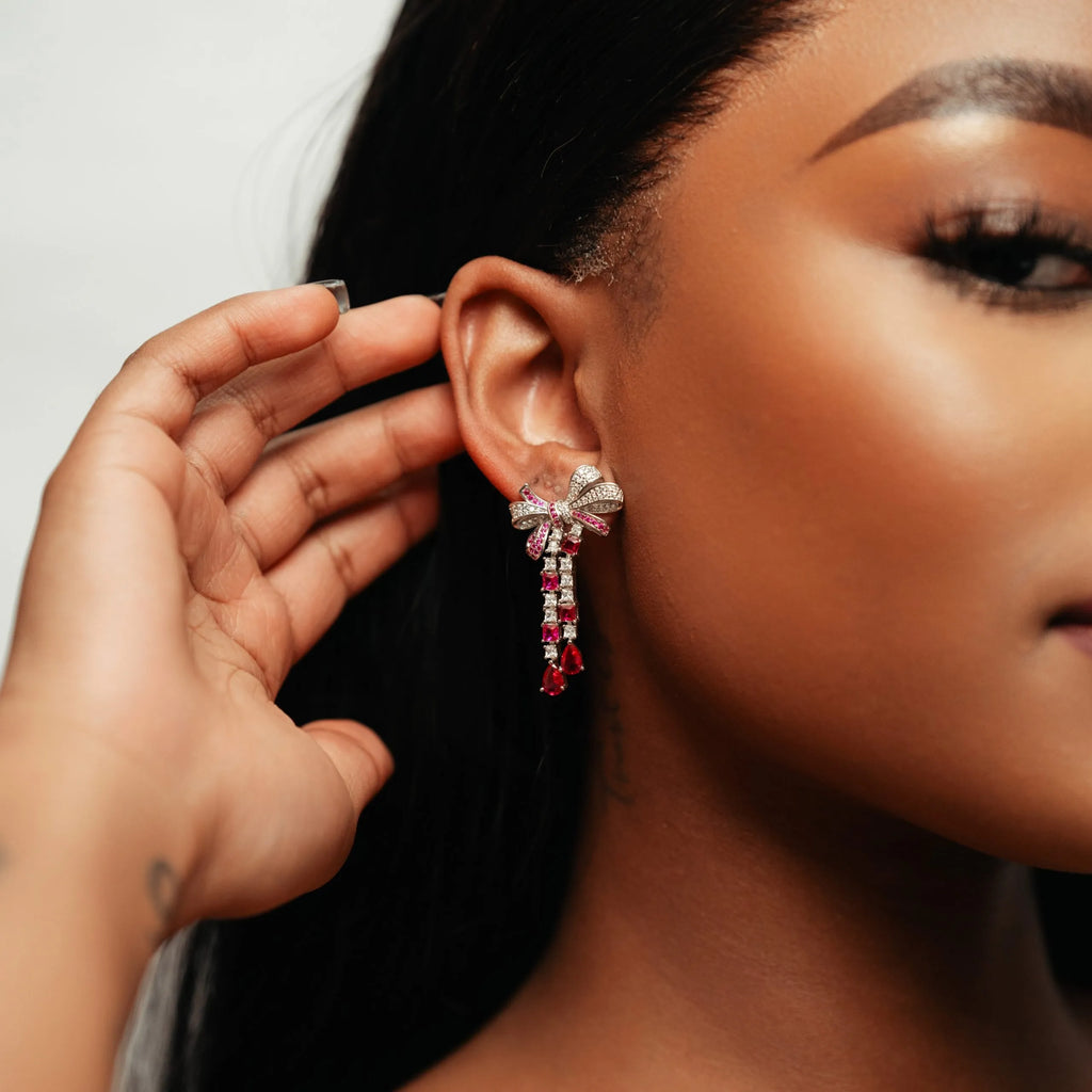 Alizia Ruby Fancy Drop Earrings