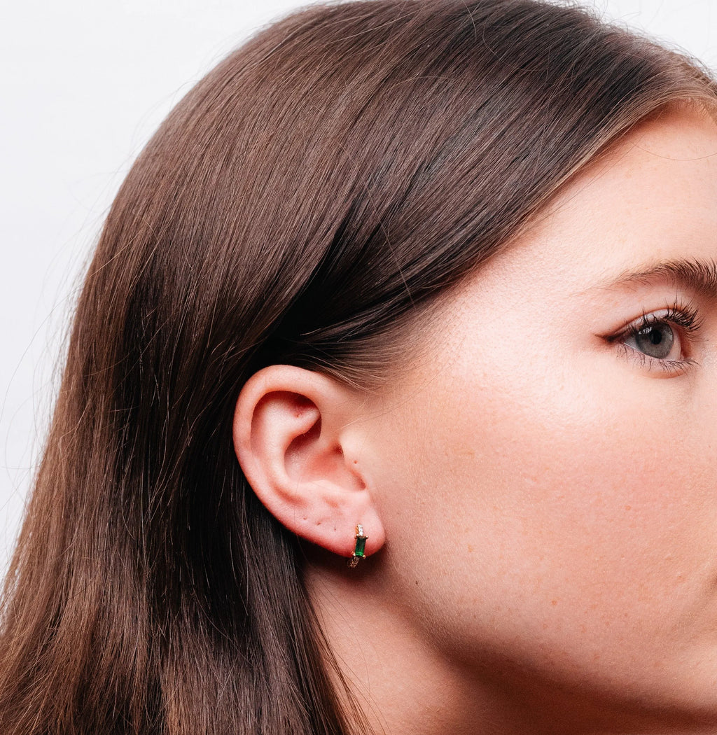 Alizia Dainty Colour Stone Hooped Earrings