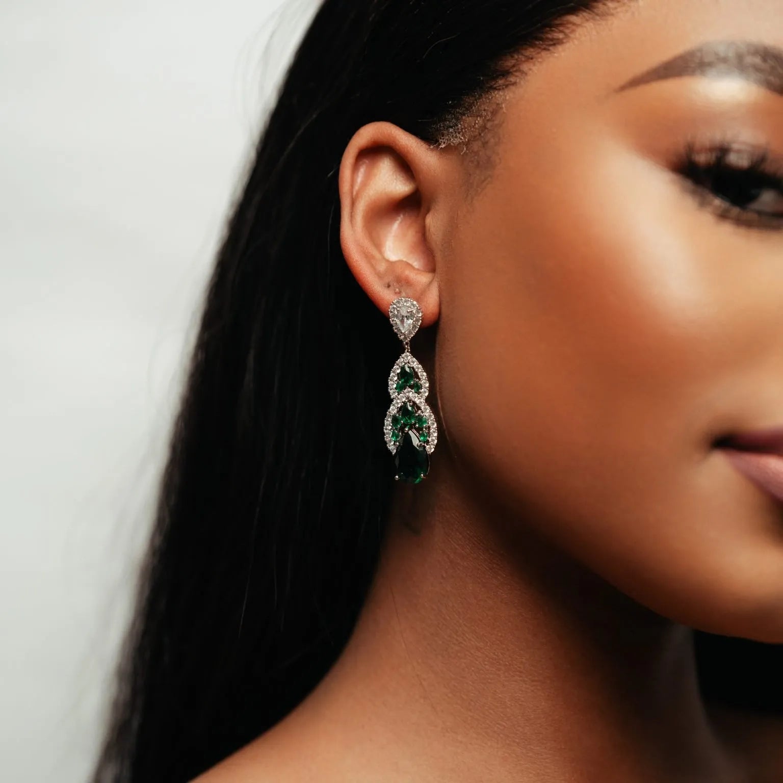 Alizia Green Dressy Drop Earrings