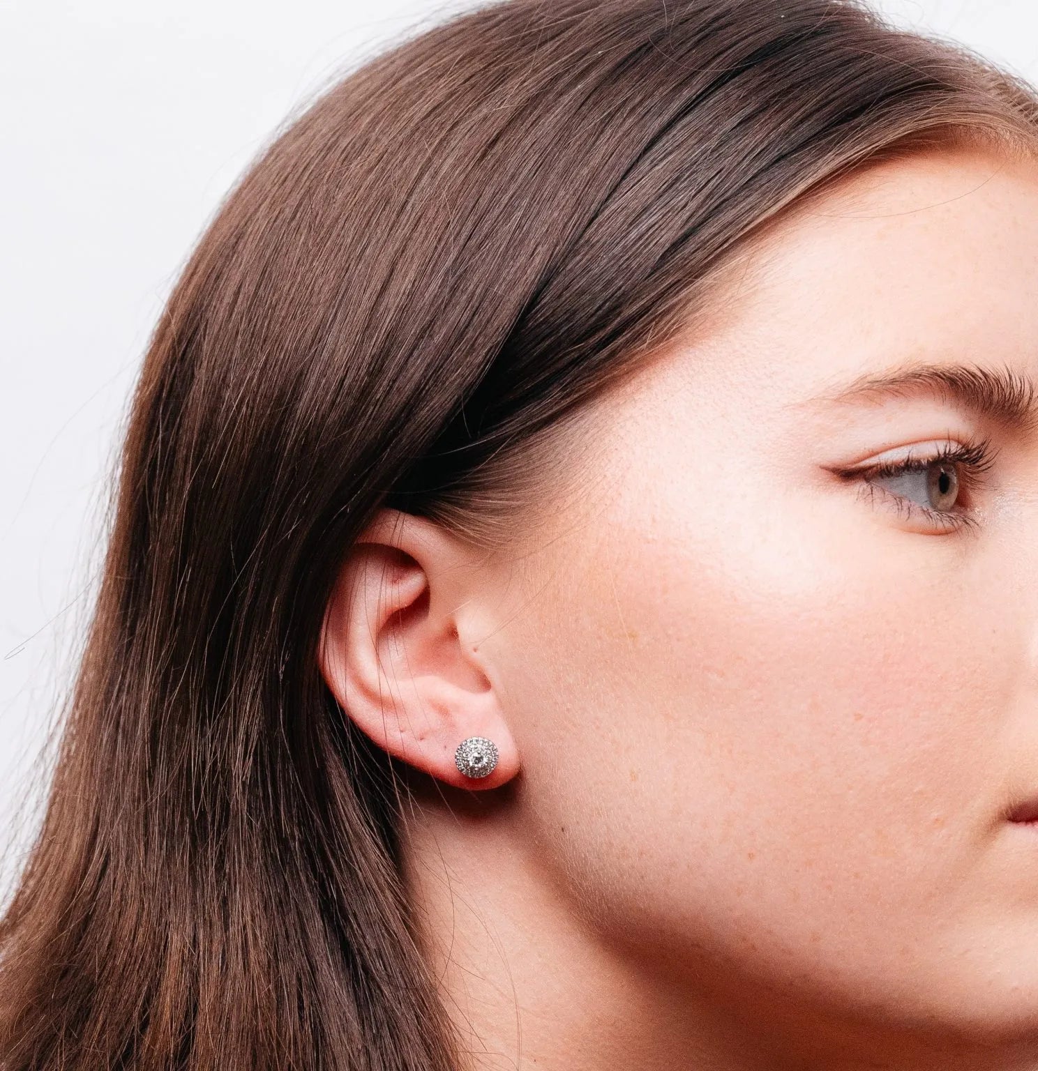 Alizia Full Halo Stud Stud Earrings