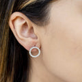 Alizia Round Stones Circle Stud Earrings