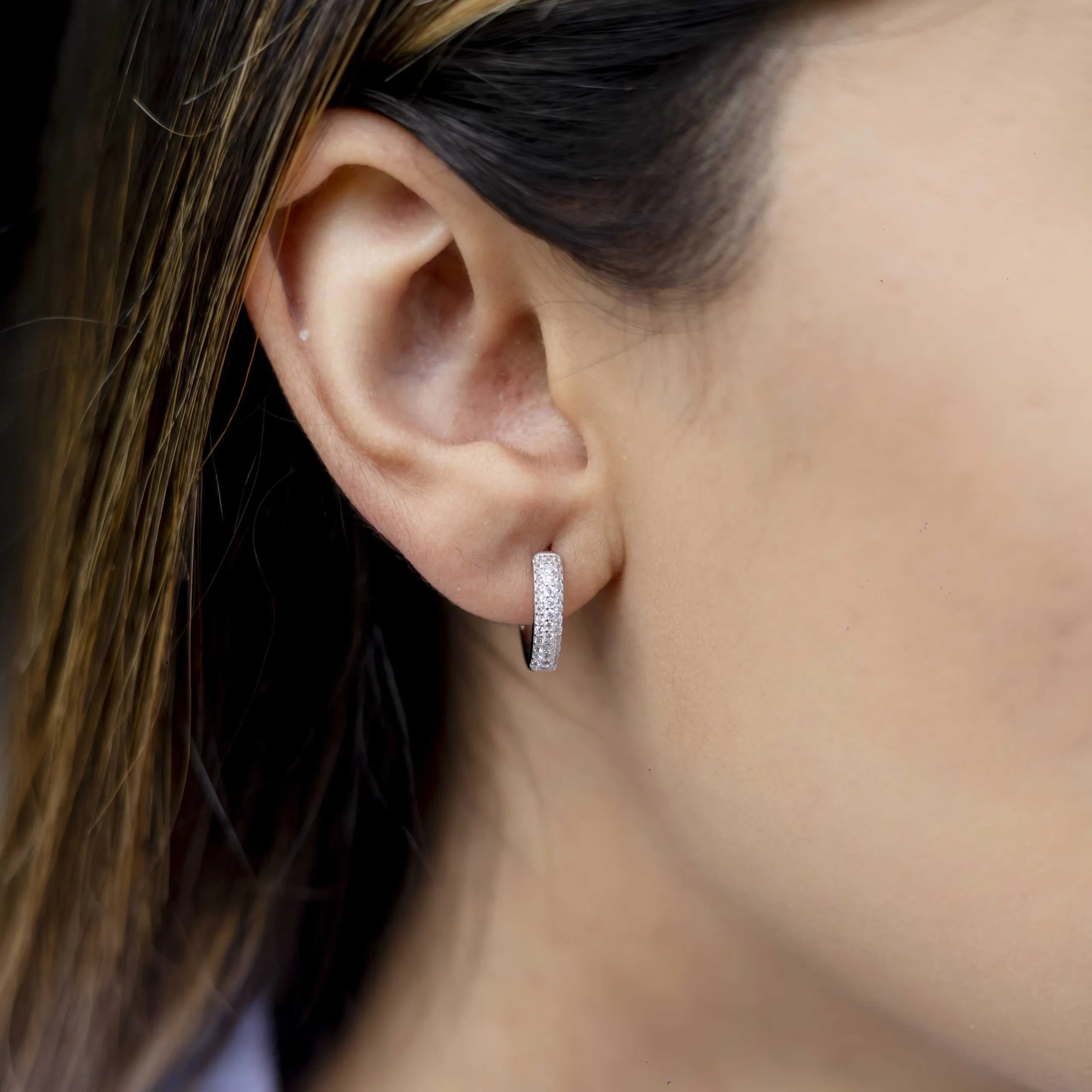 Alizia Stoned Huggie Hoop