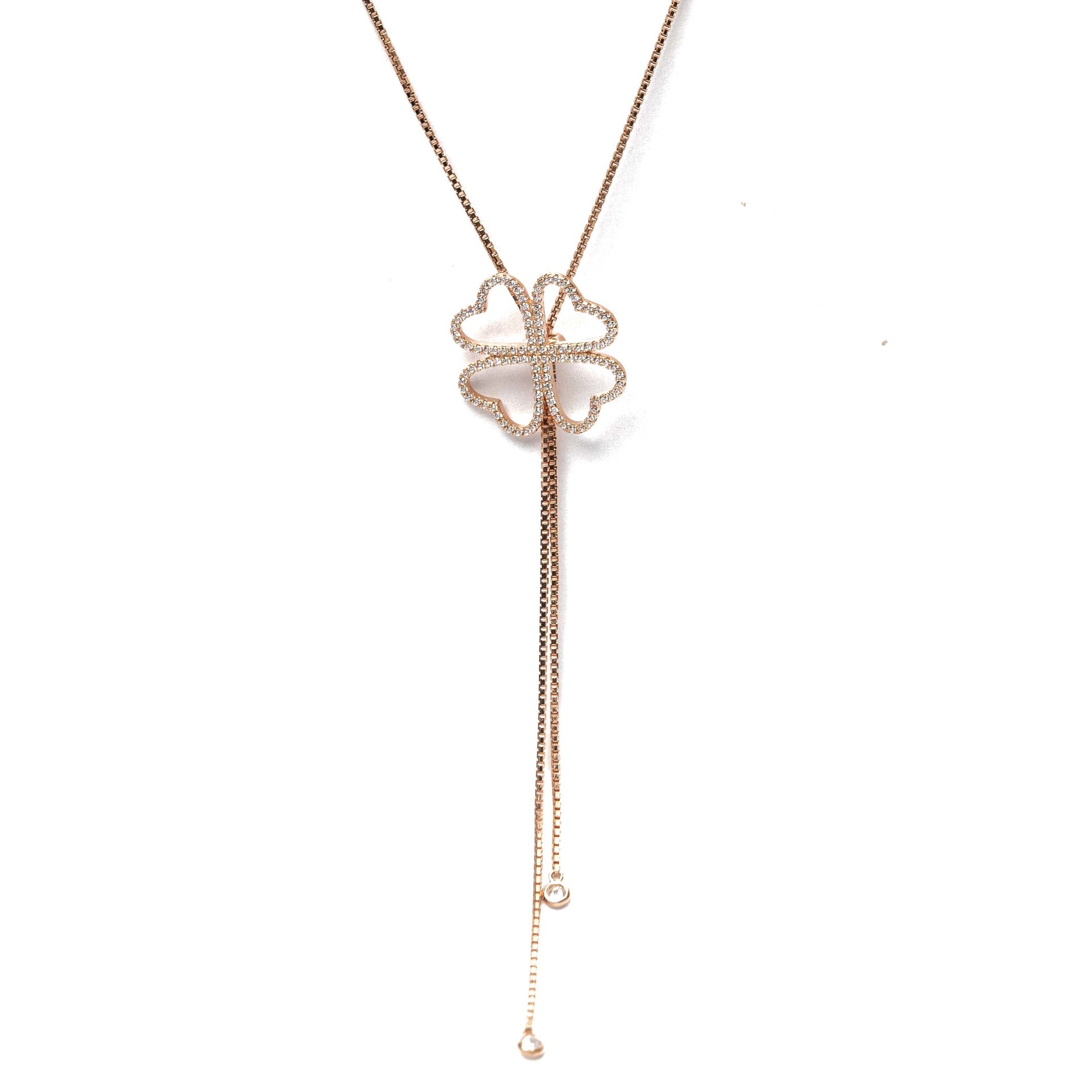 Alizia 4 Heart Flower Abaya Long Necklace