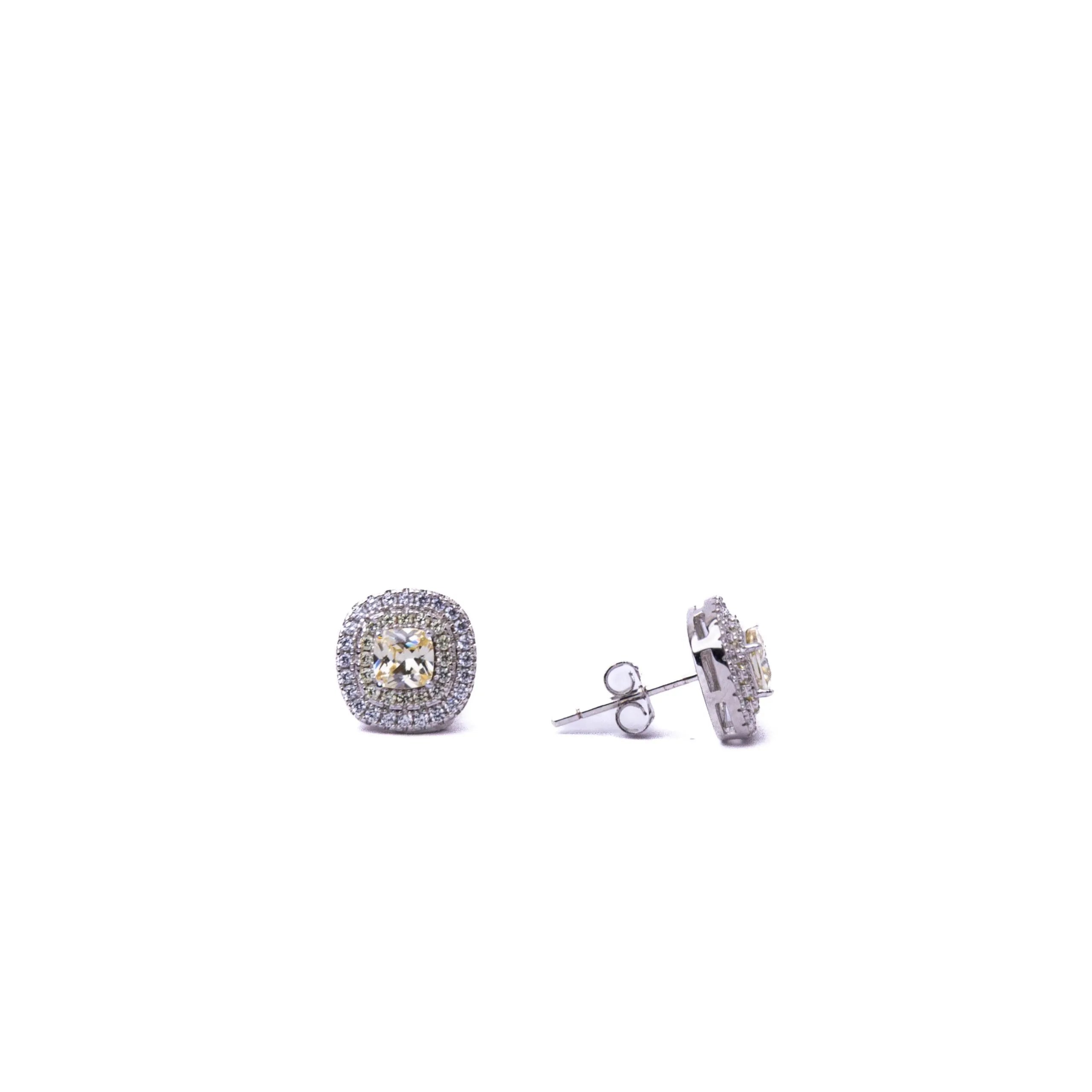 Alizia Halo Full Stone Stud Earrings