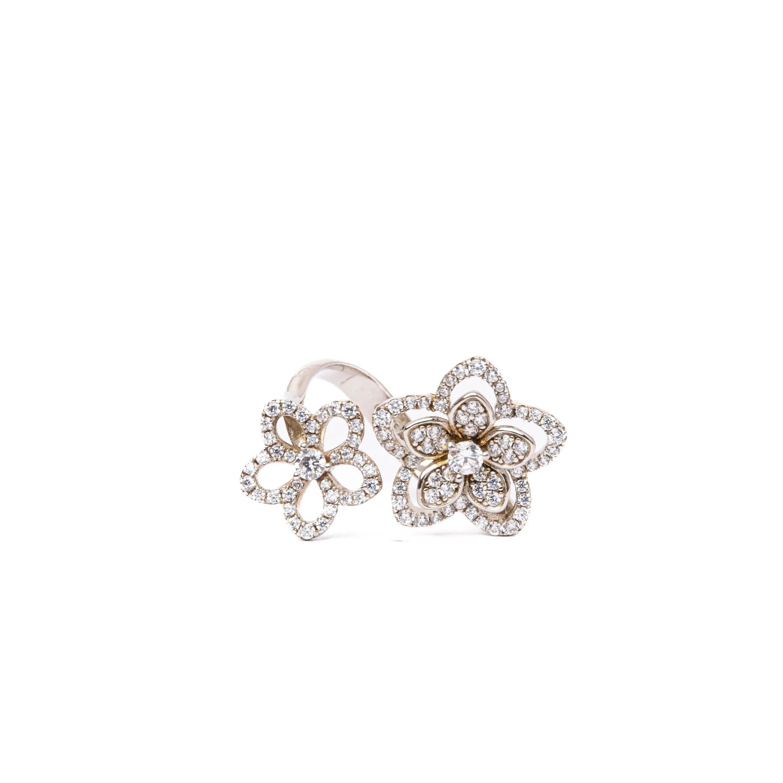 Alizia Adjustable Double Flower Draped Ring