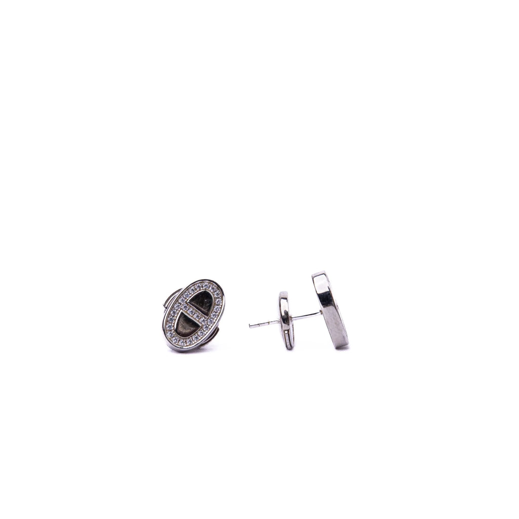 Alizia Oval Silver Solid Small Stud Earrings