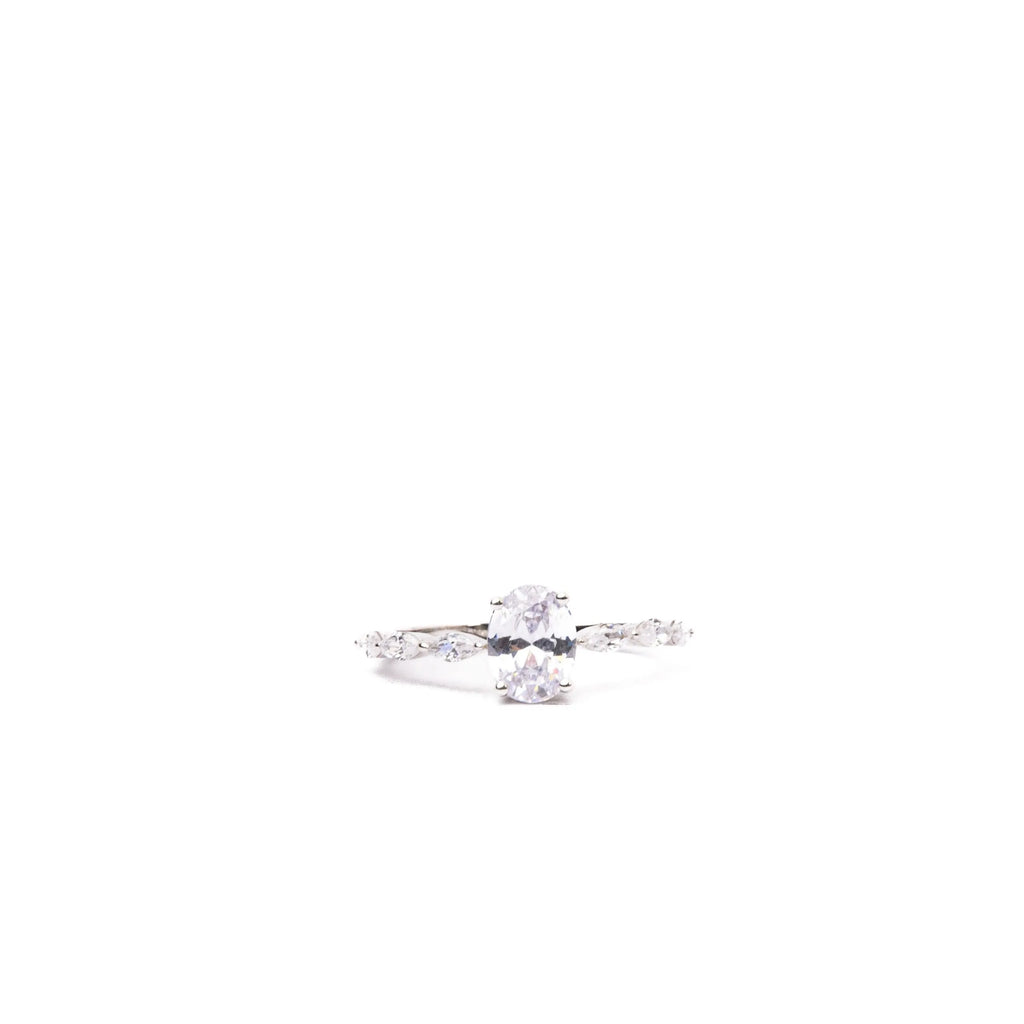 Alizia Oval Paved Solitaire Ring