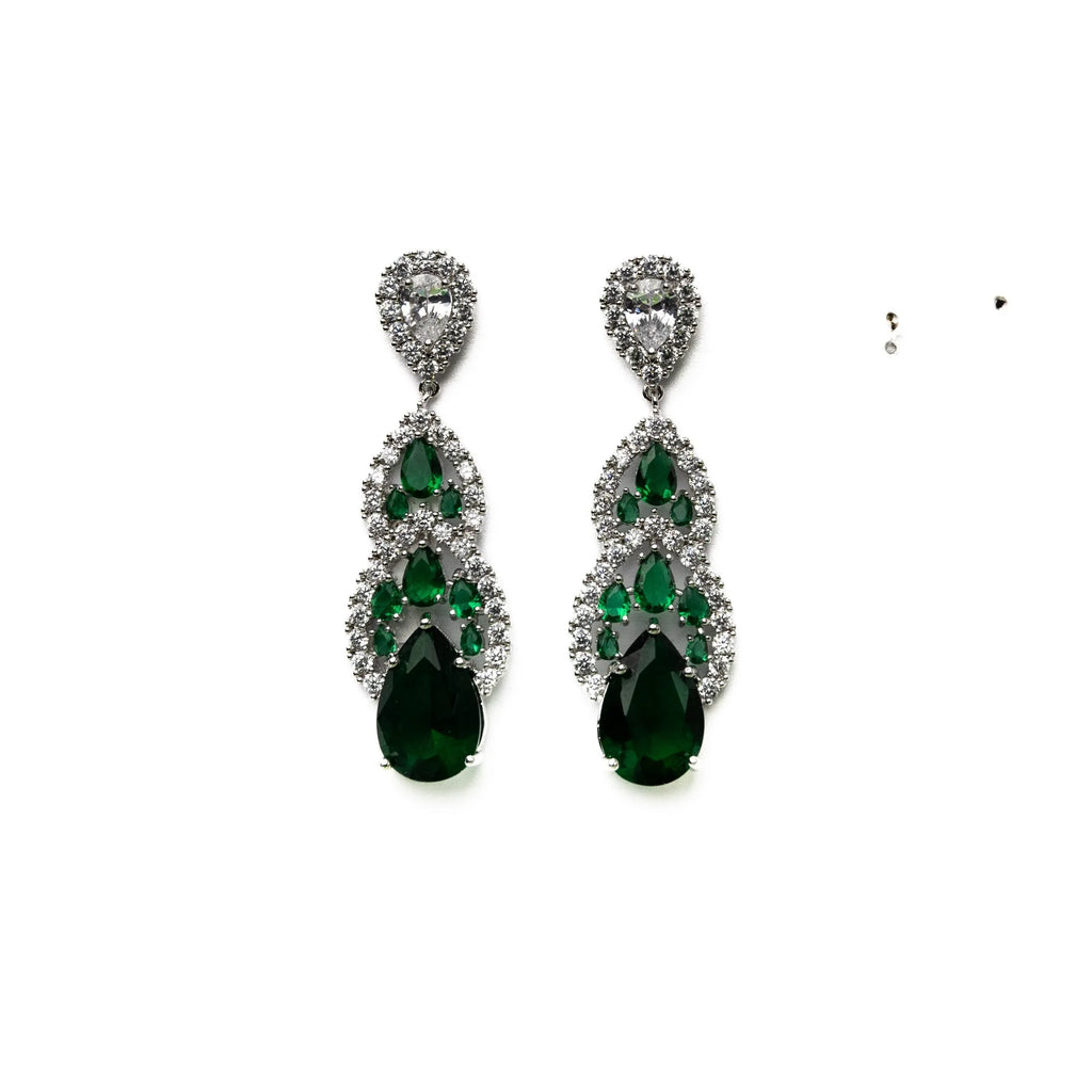 Alizia Green Dressy Drop Earrings