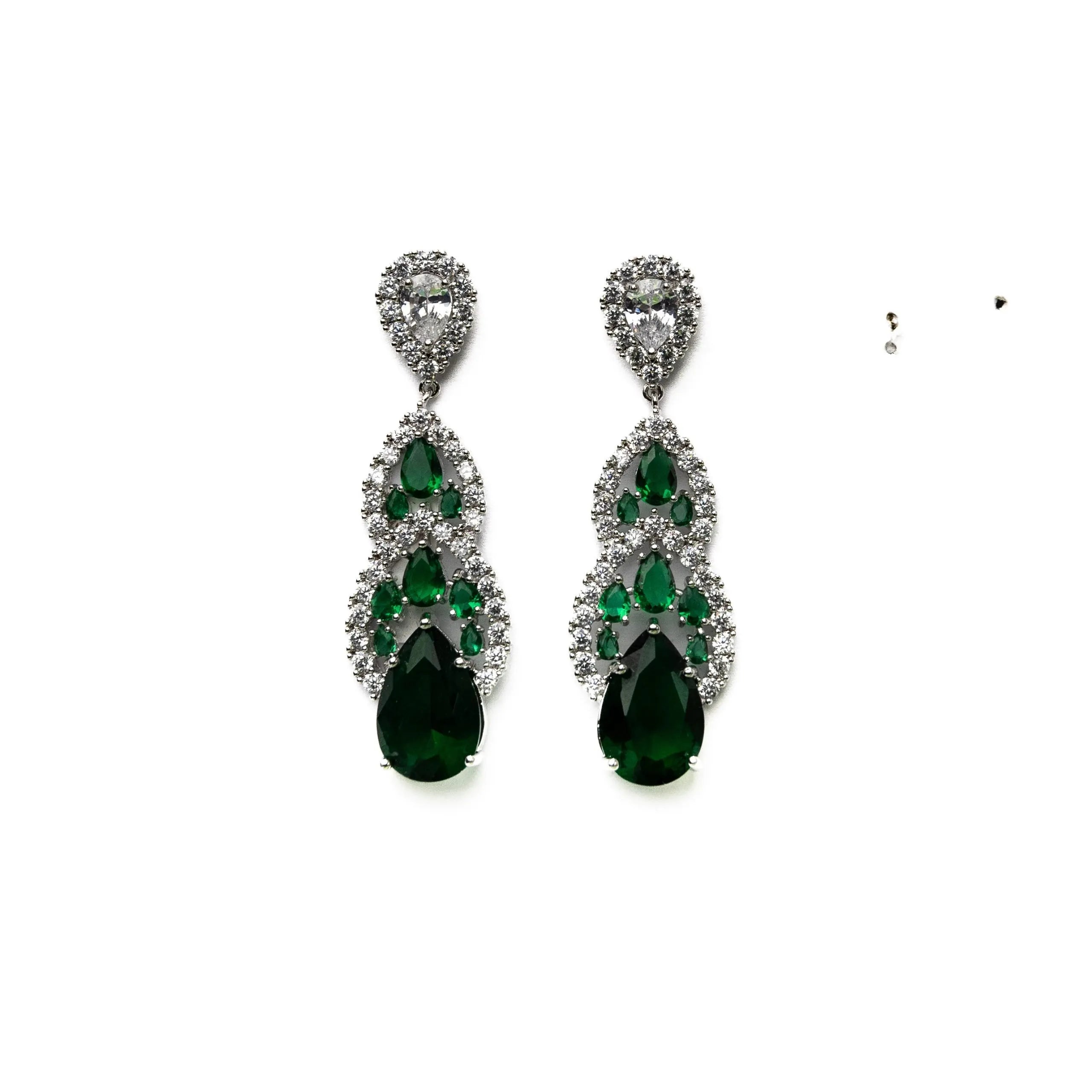 Alizia Green Dressy Drop Earrings