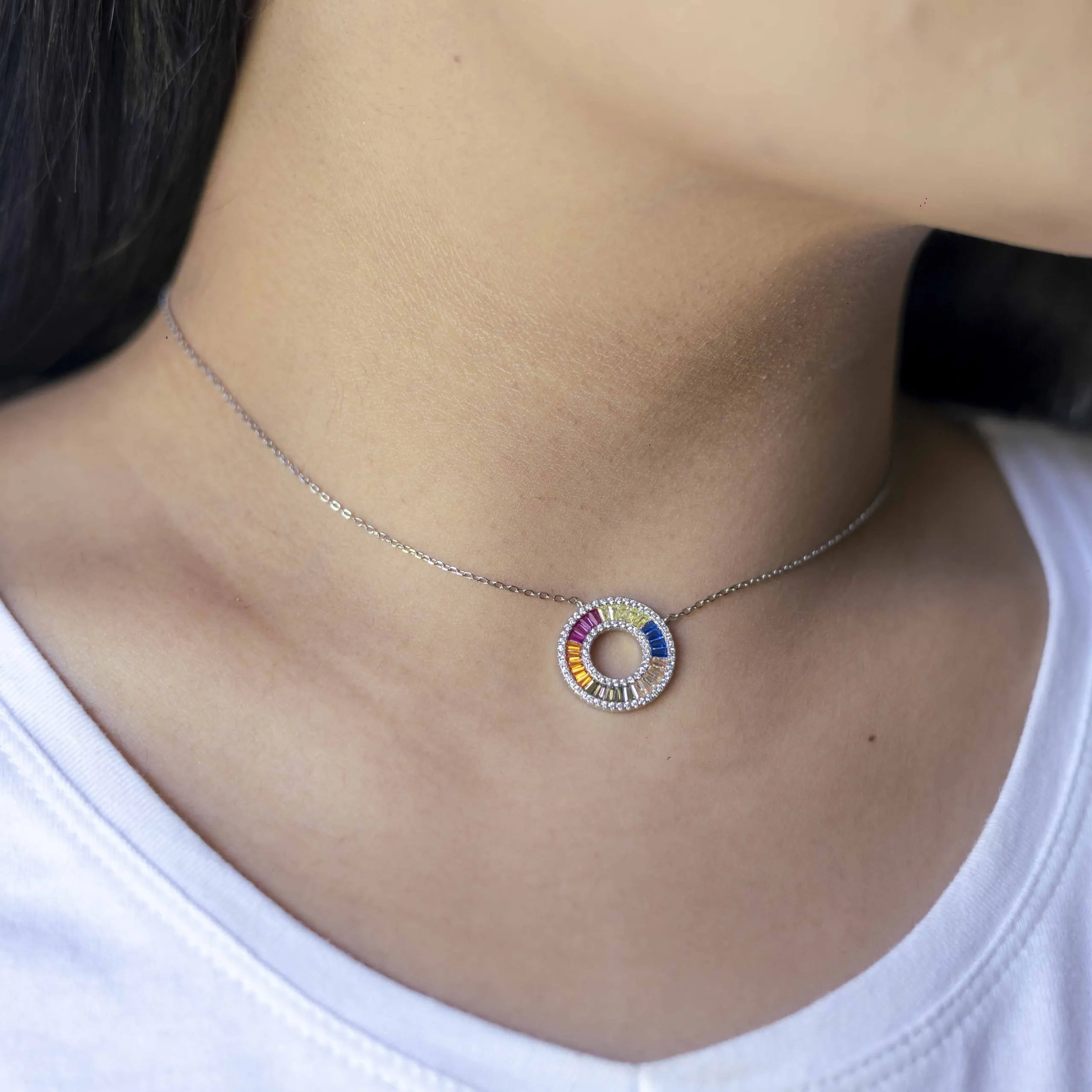 Alizia Colourful Doughnut Short Necklace