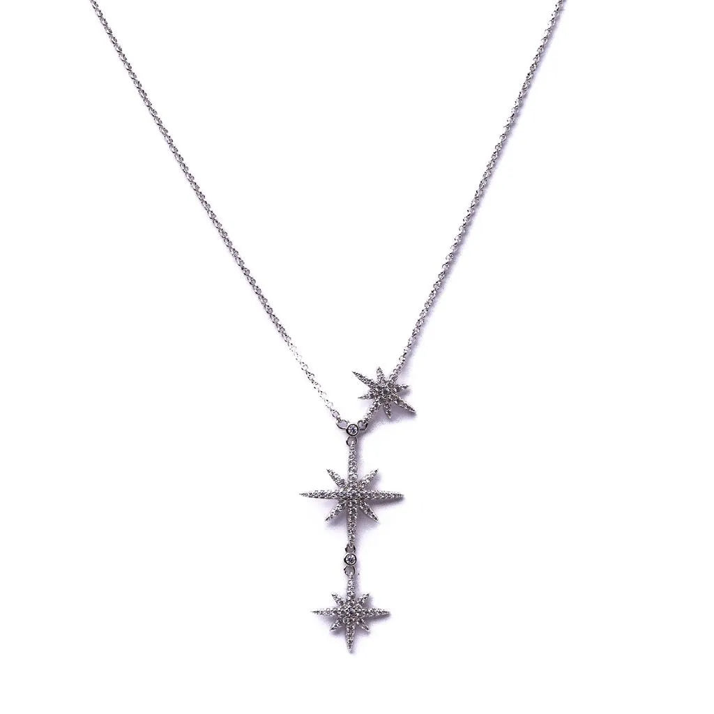Alizia 8 Point 3 Star Short Necklace