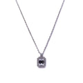 Alizia Rectangle Stone Crystal Outline Necklace