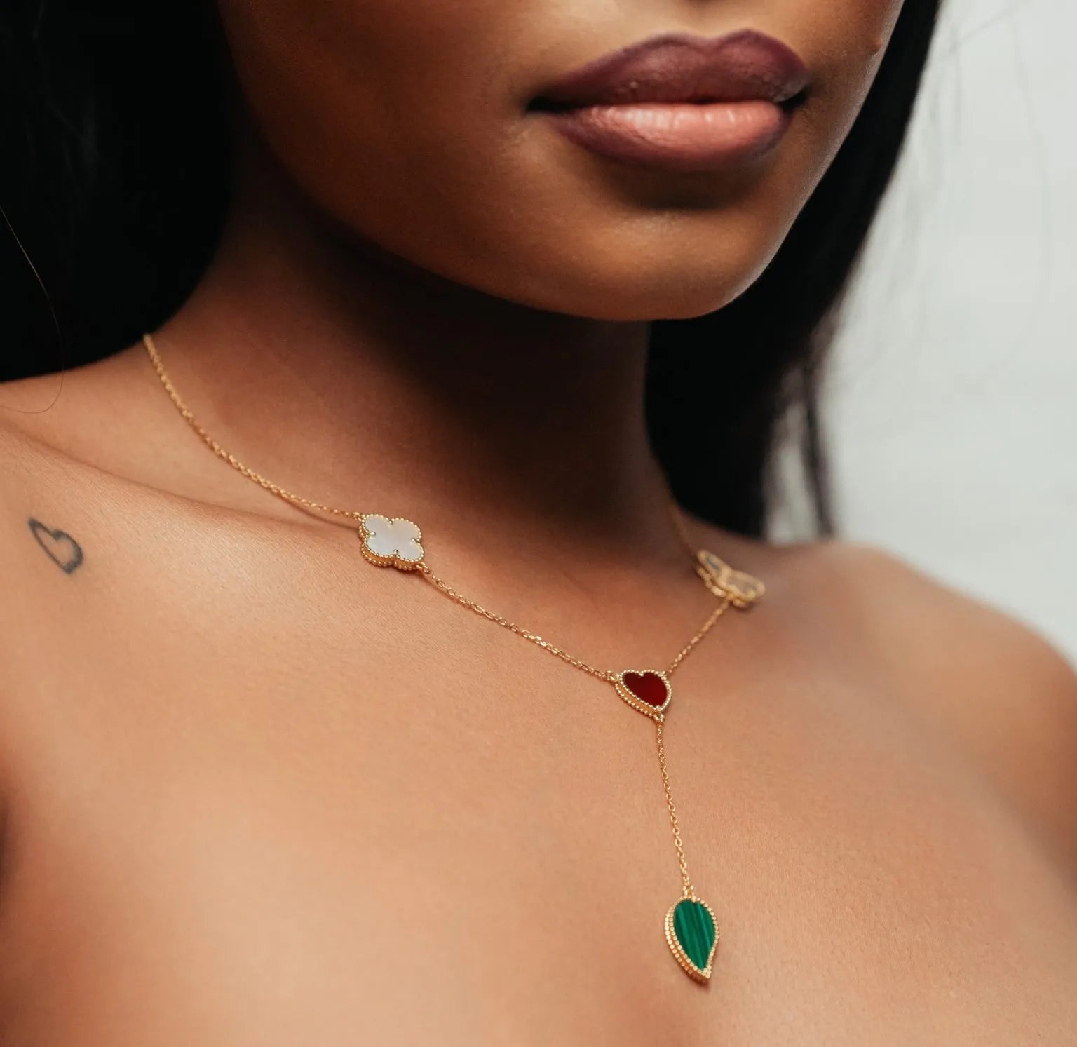 Alizia 3 Hanging Charms Short Necklace