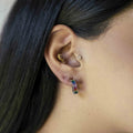 Alizia Colourful Medium Bagutte Hooped Earrings