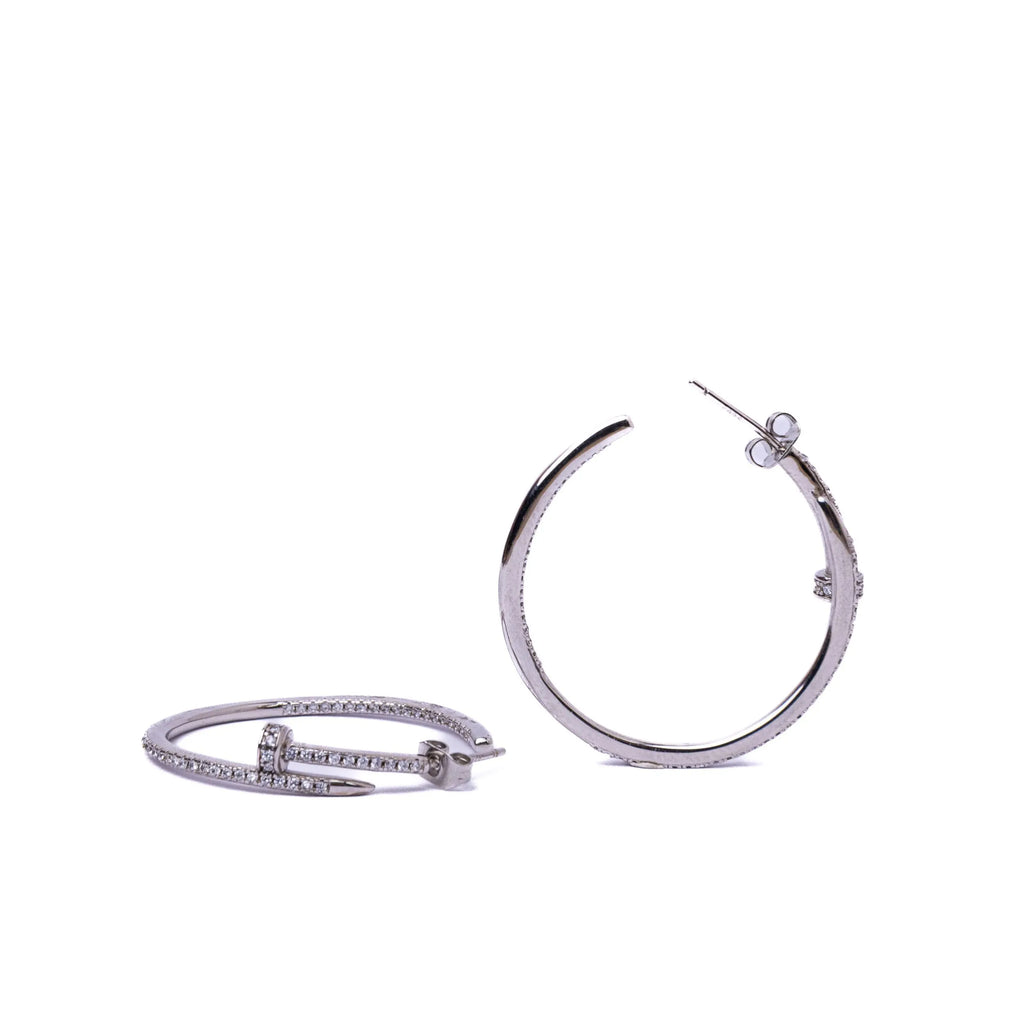 Alizia Embellished Screw Hooped Earrings
