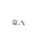 Alizia Rectangle Stone Crystal Outline Earrings