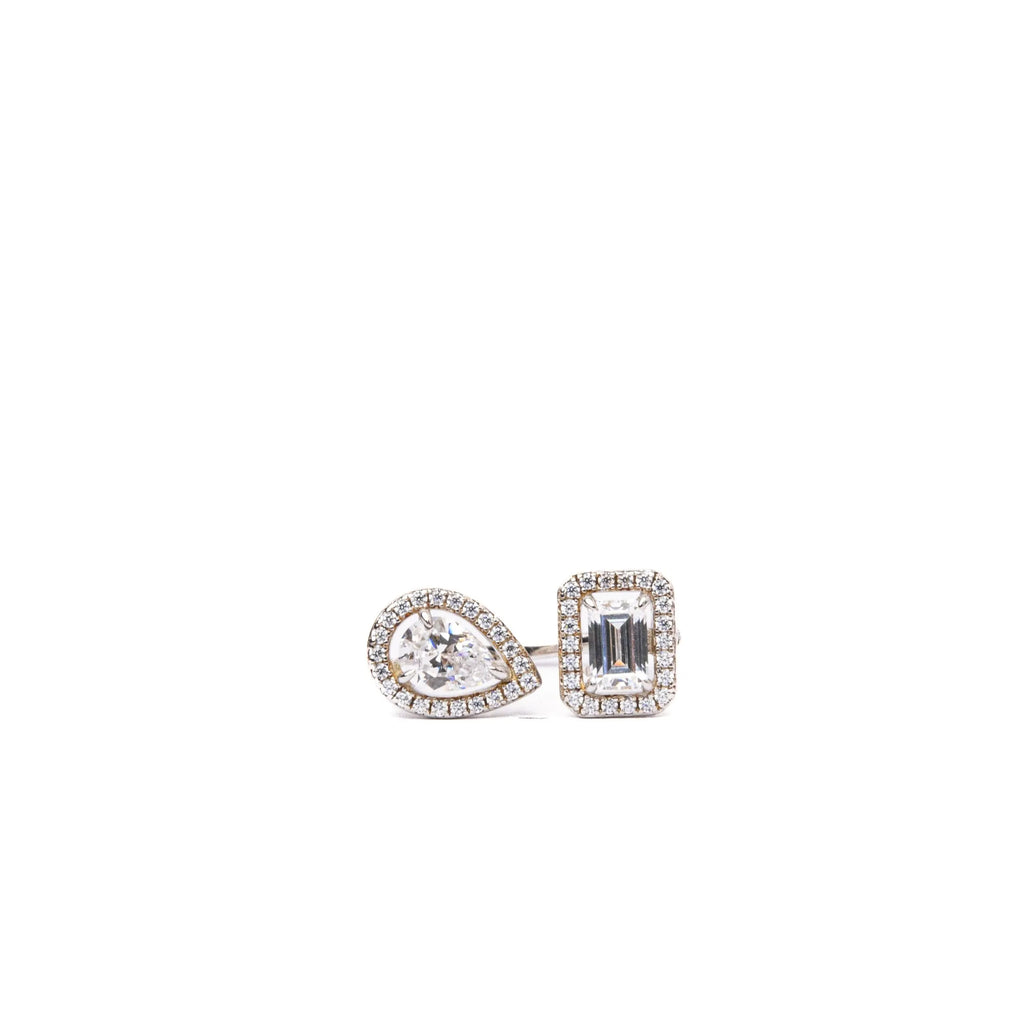 Alizia Rectangle & Pear Open Ring Size 7