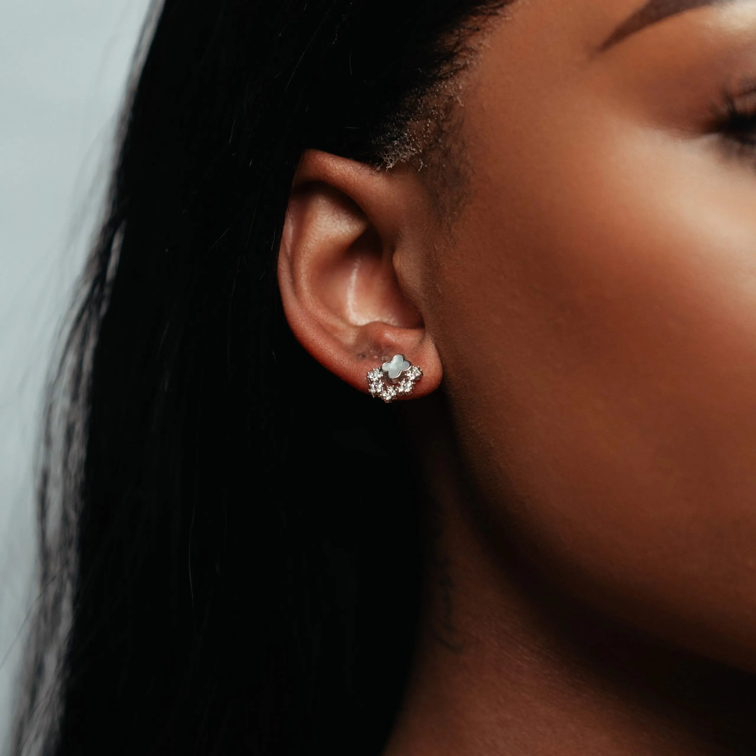 Alizia Star Halo Stud Earrings