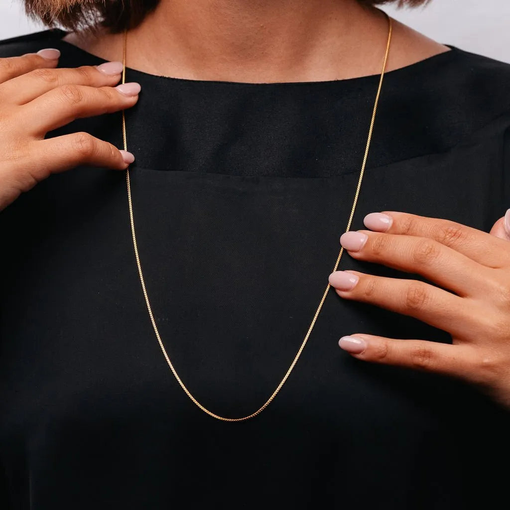 Alizia Fine Flat Plain Long Necklace