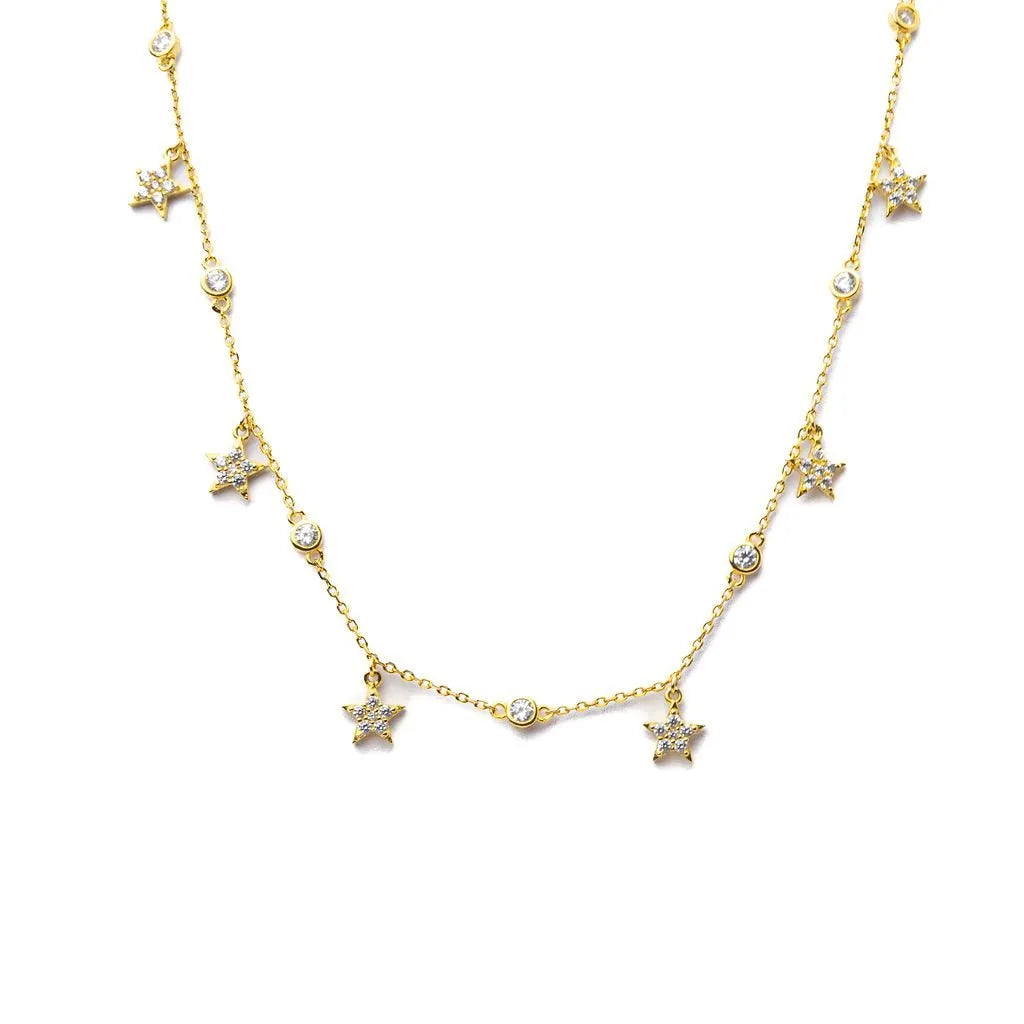 Alizia Multiple Star Charm Short Necklace
