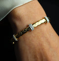 Alizia Diamond Pattern Open Bangle