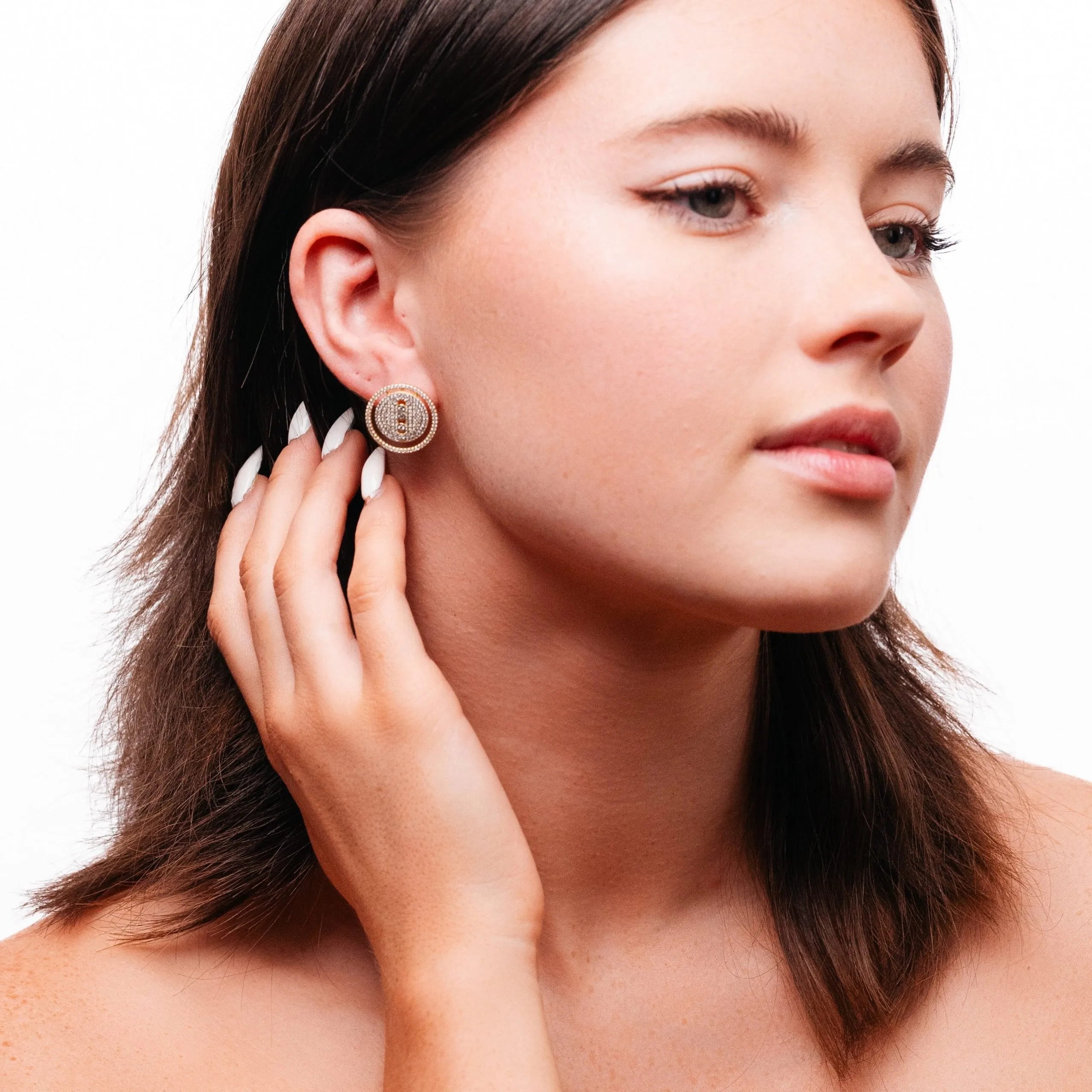 Alizia Messika Circle Halo Stud Earrings