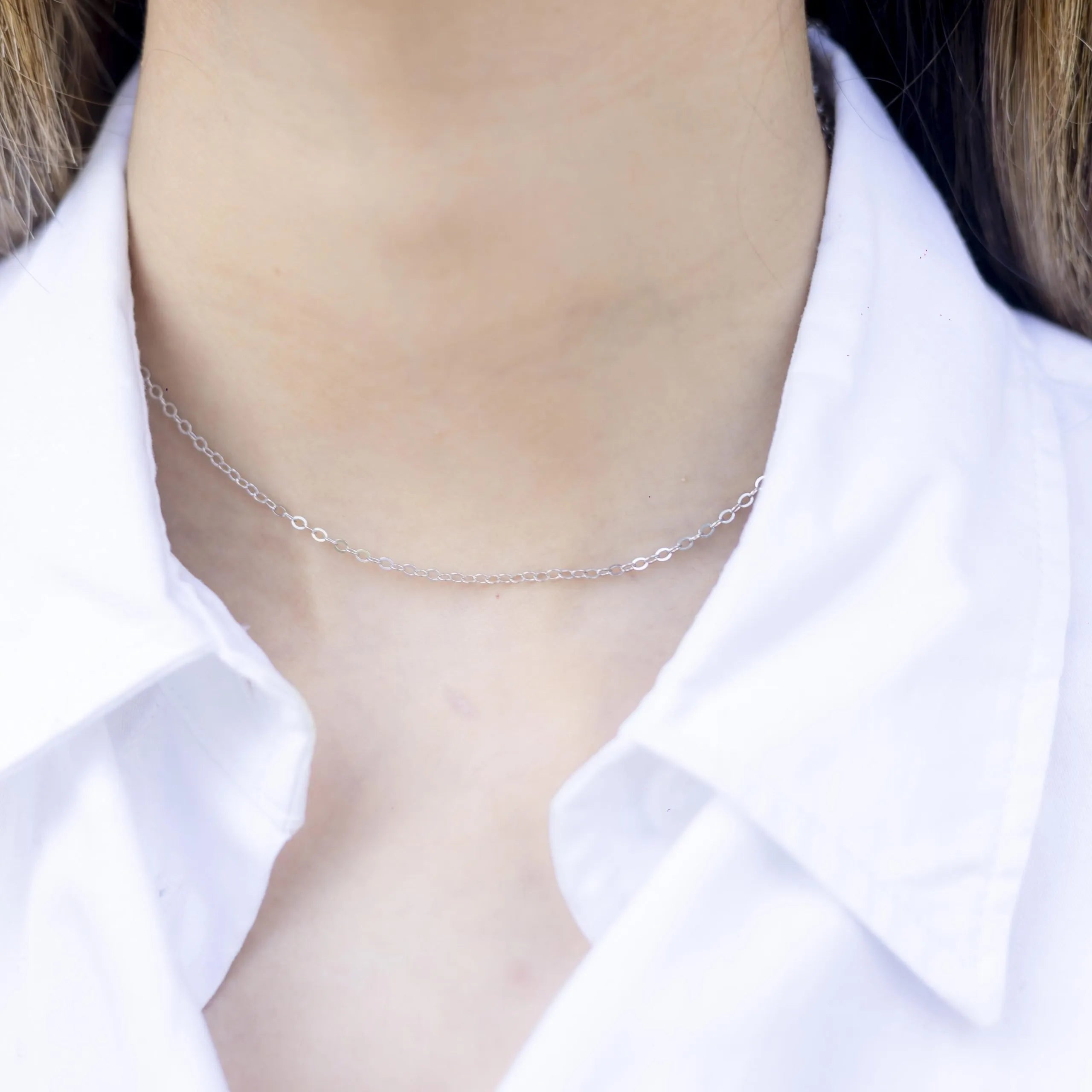 Alizia Oval Links Plain Necklace