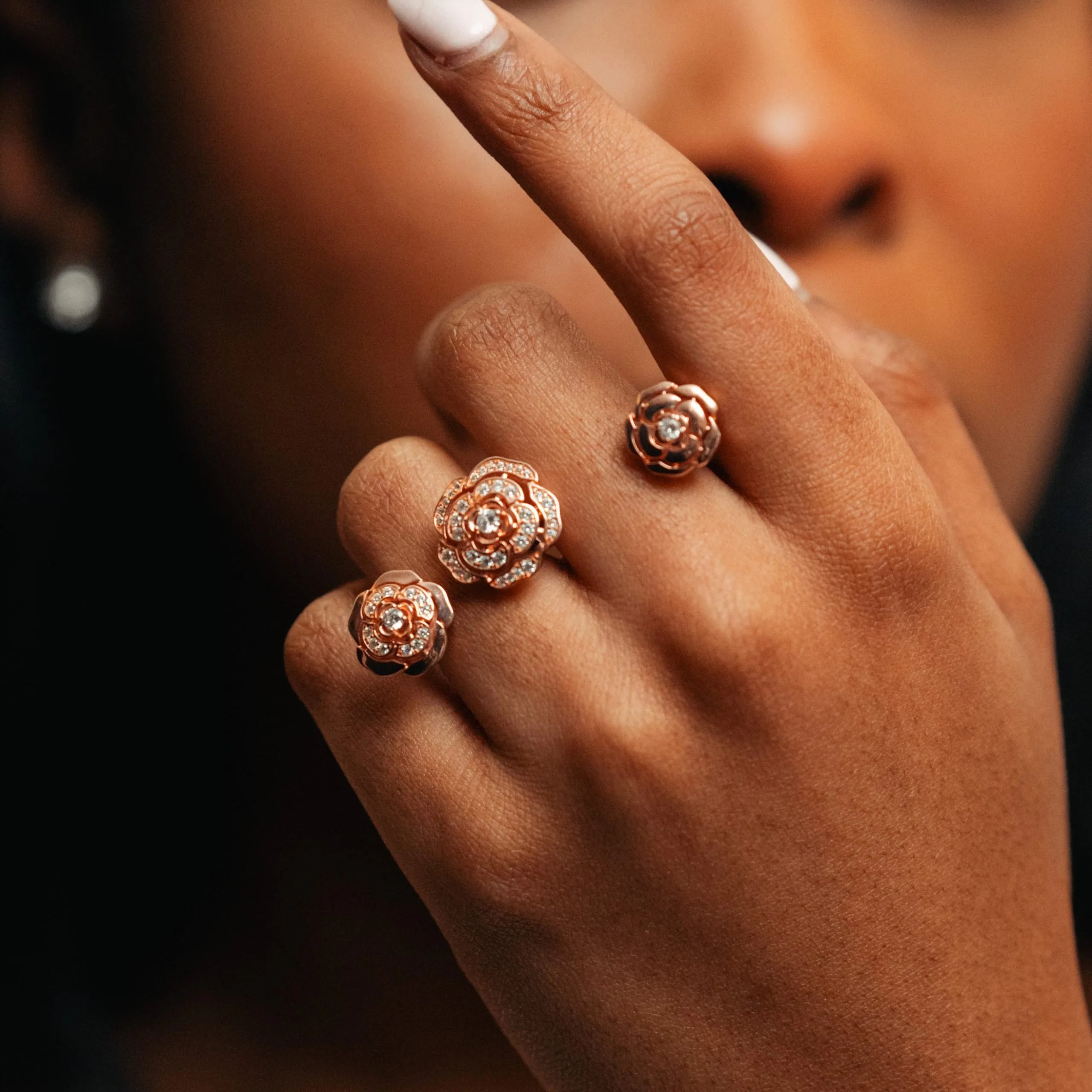 Alizia Double Open Rose Ring