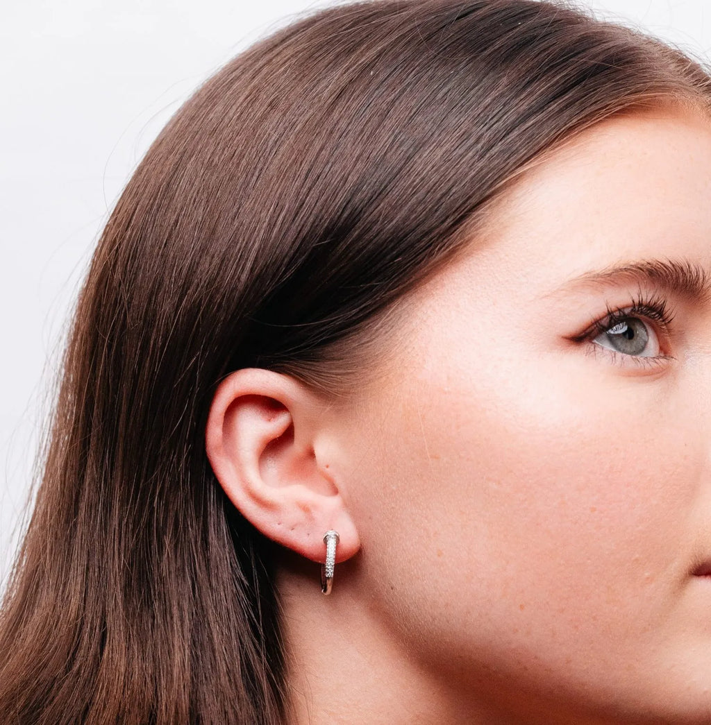 Alizia Half Embellished Hooped Earrings