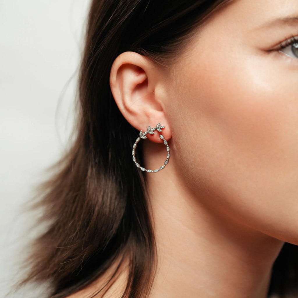 Alizia Dainty Leaf C Hooped Earrings