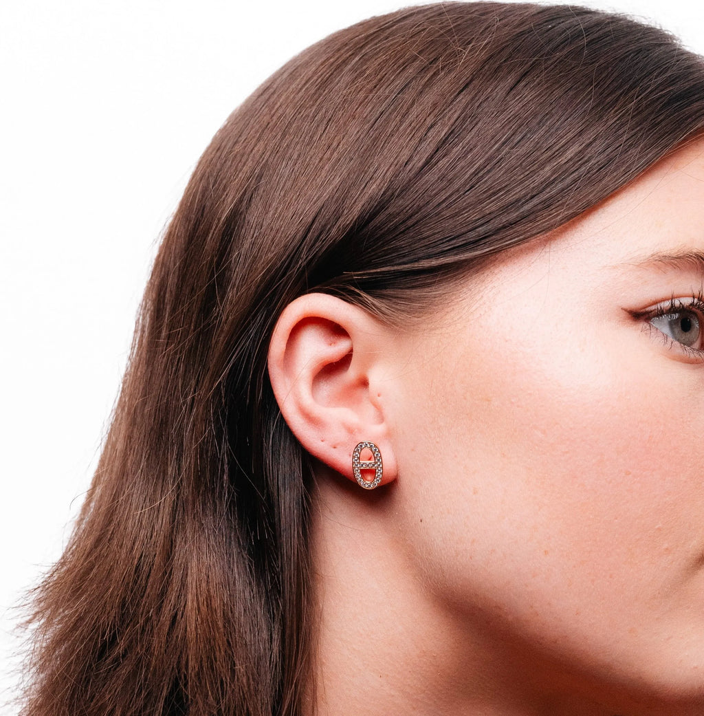 Alizia Oval Solid Large Stud Earrings