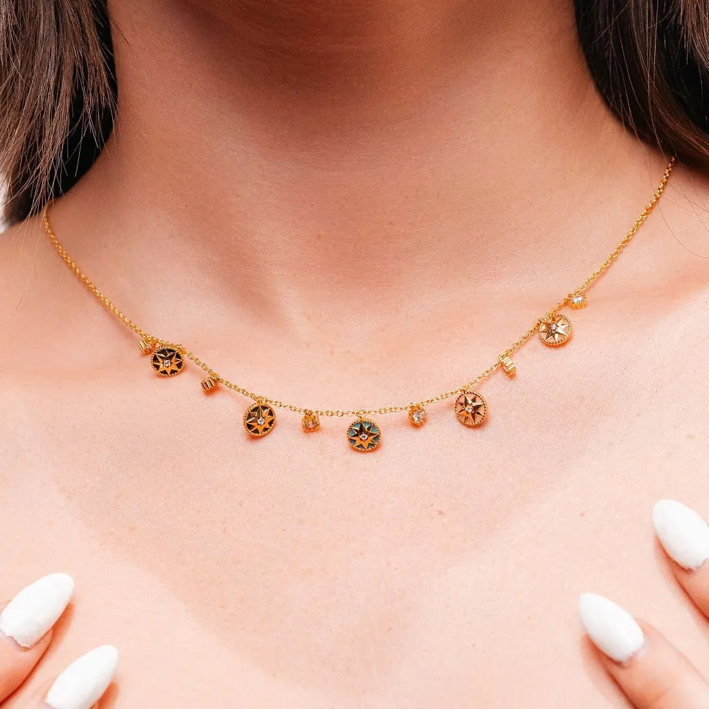 Alizia Reversible Star Charms Short Necklace