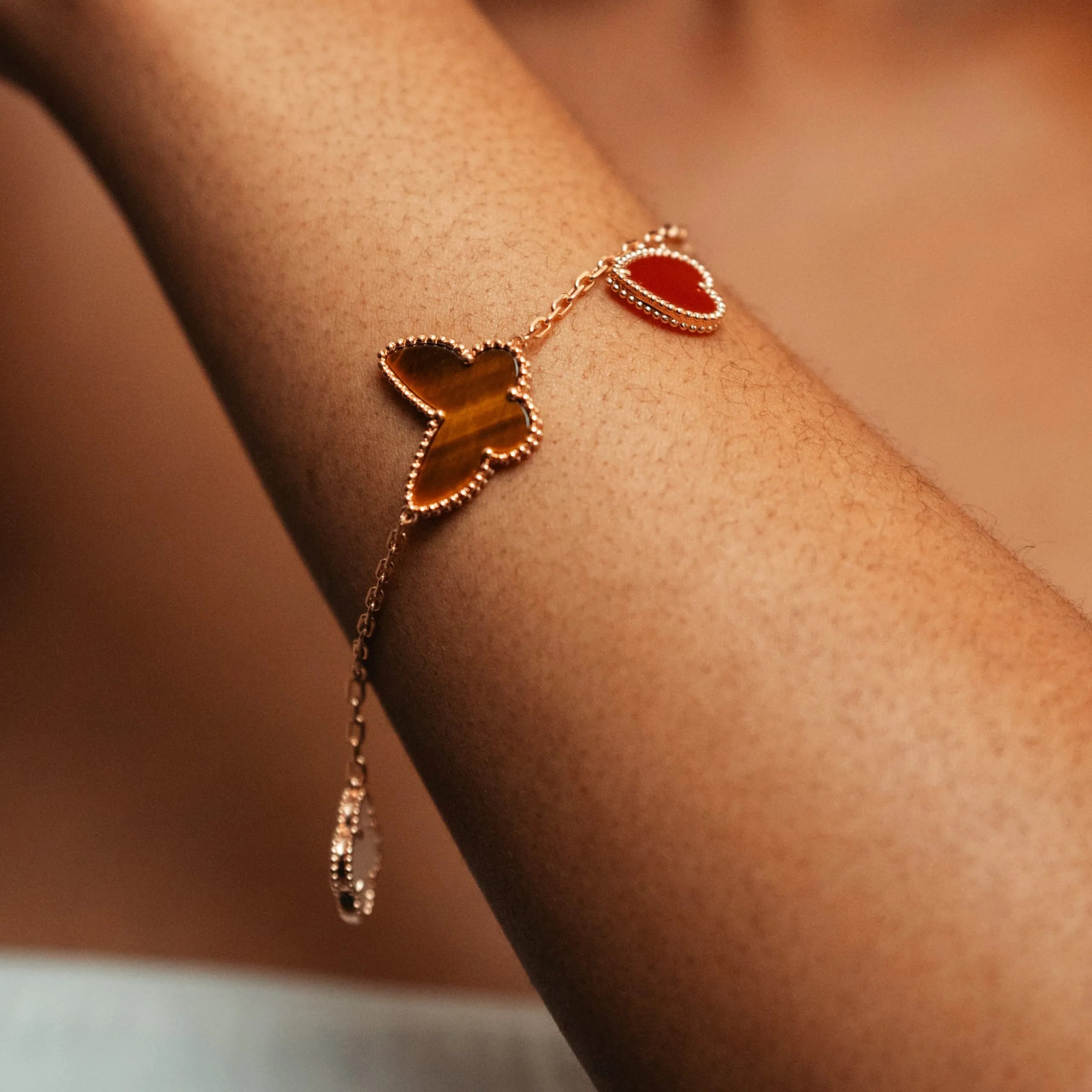 Alizia Butterfly Flower Charm Bracelet
