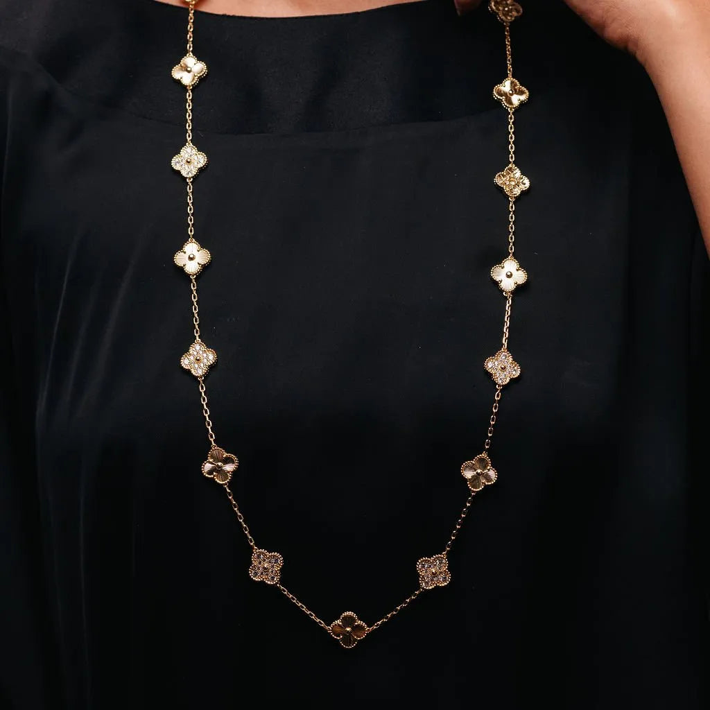 Alizia Half Embellished Cloves Long Necklace