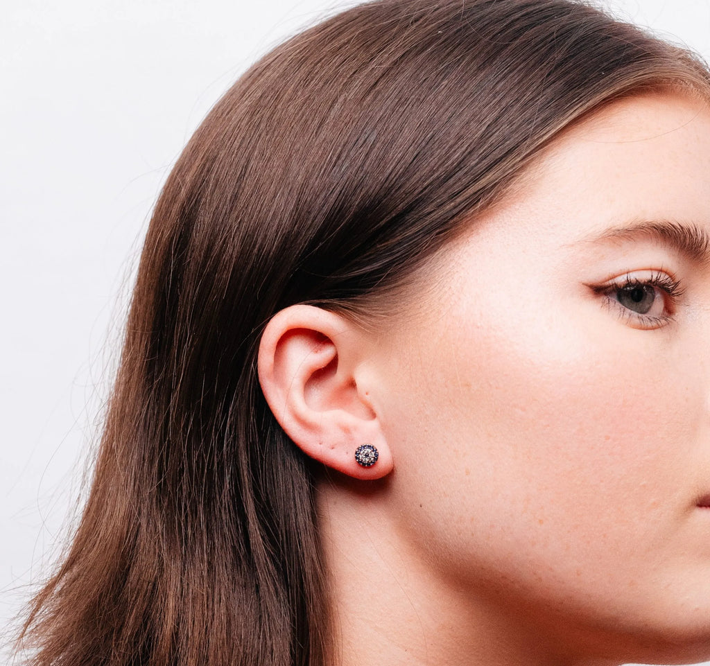 Alizia Circle Crystal Stud Earrings