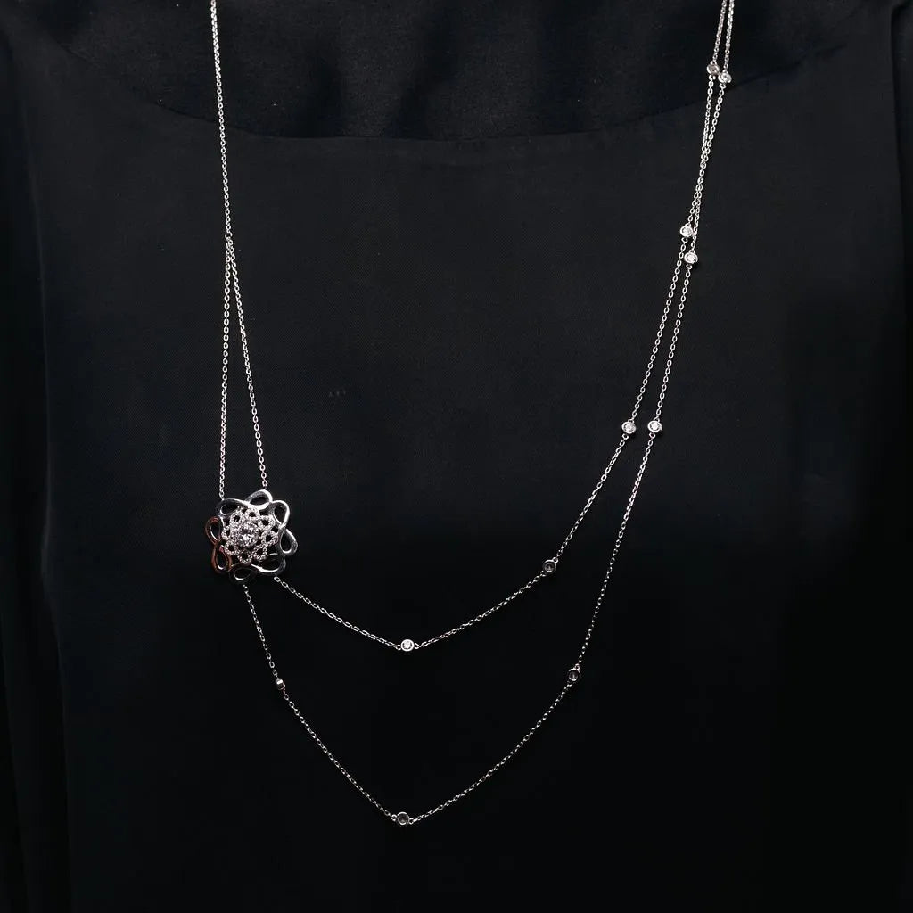 Alizia Infinity Large Flower Abaya Long Necklace