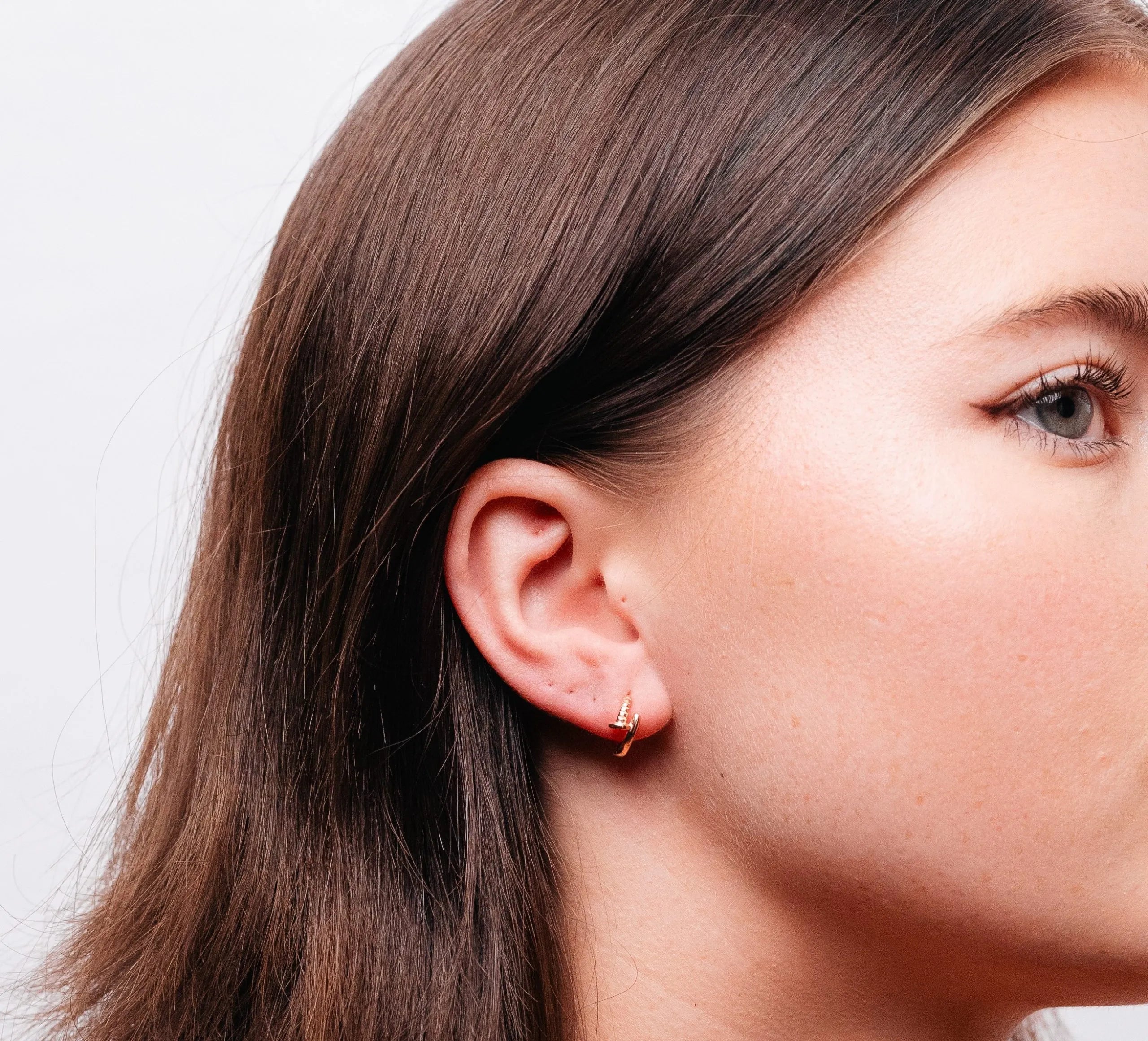 Alizia Nail Mini Hooped Earrings