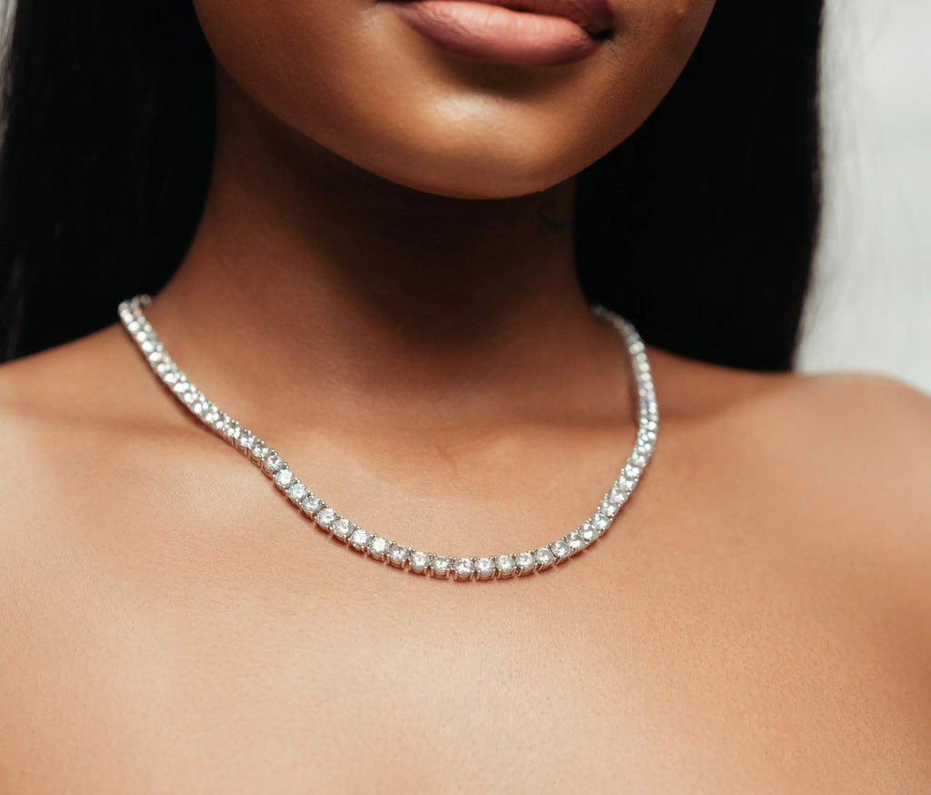 Alizia Round Out Tennis Necklace