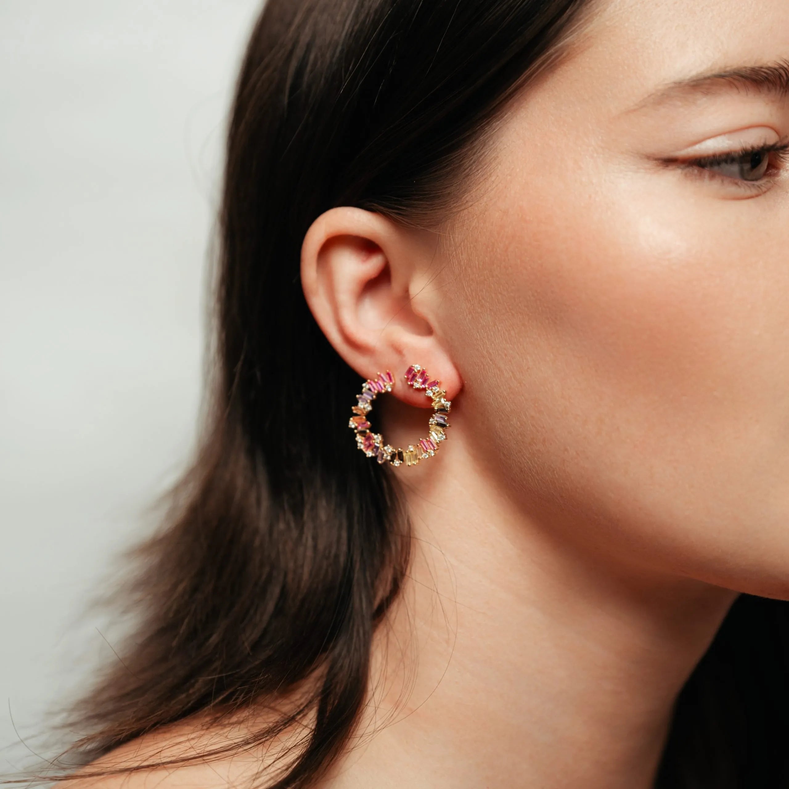 Alizia Rainbow C Hooped Earrings