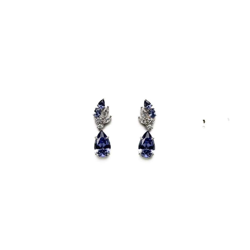 Alizia Leaf Crystal Drop Earrings