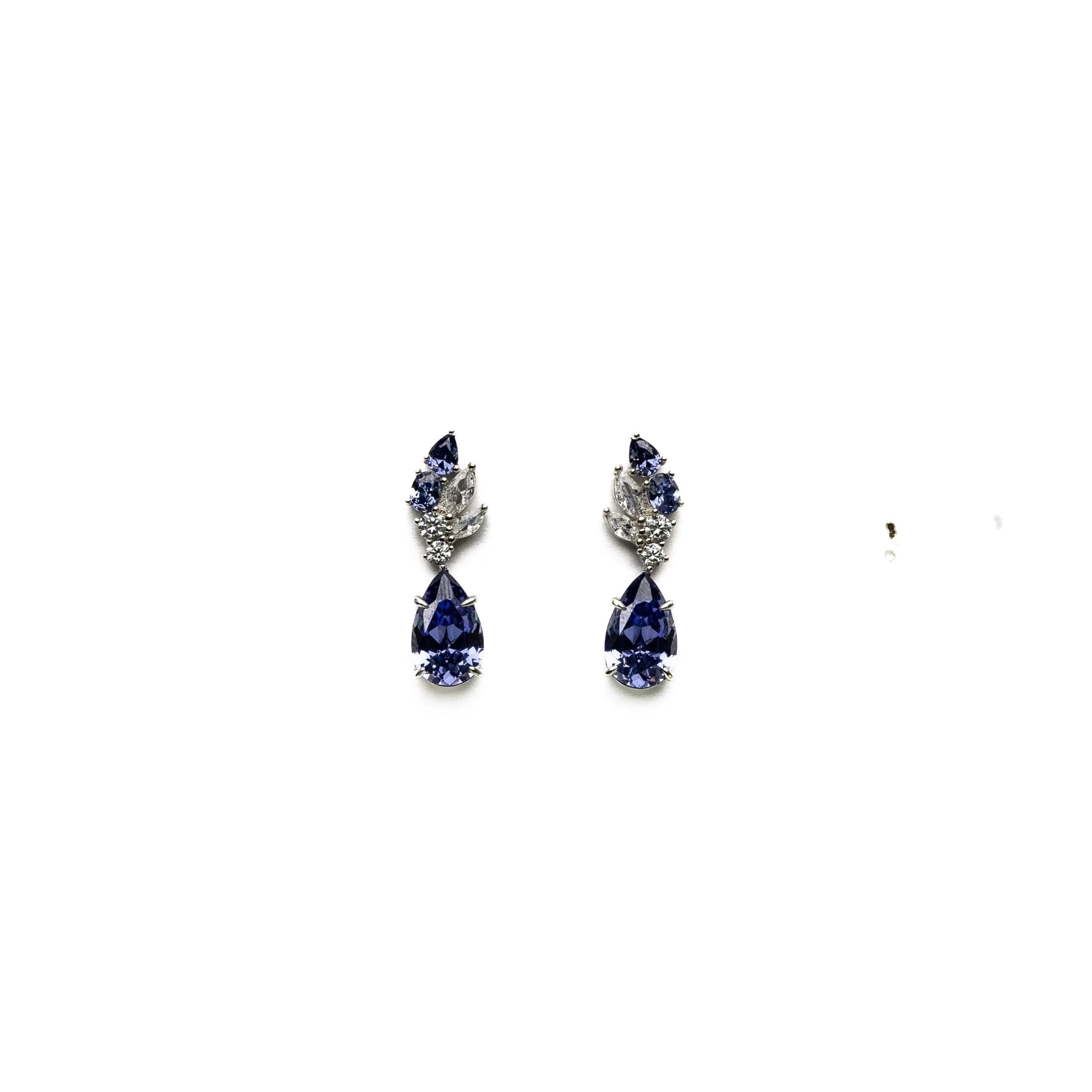 Alizia Leaf Crystal Drop Earrings