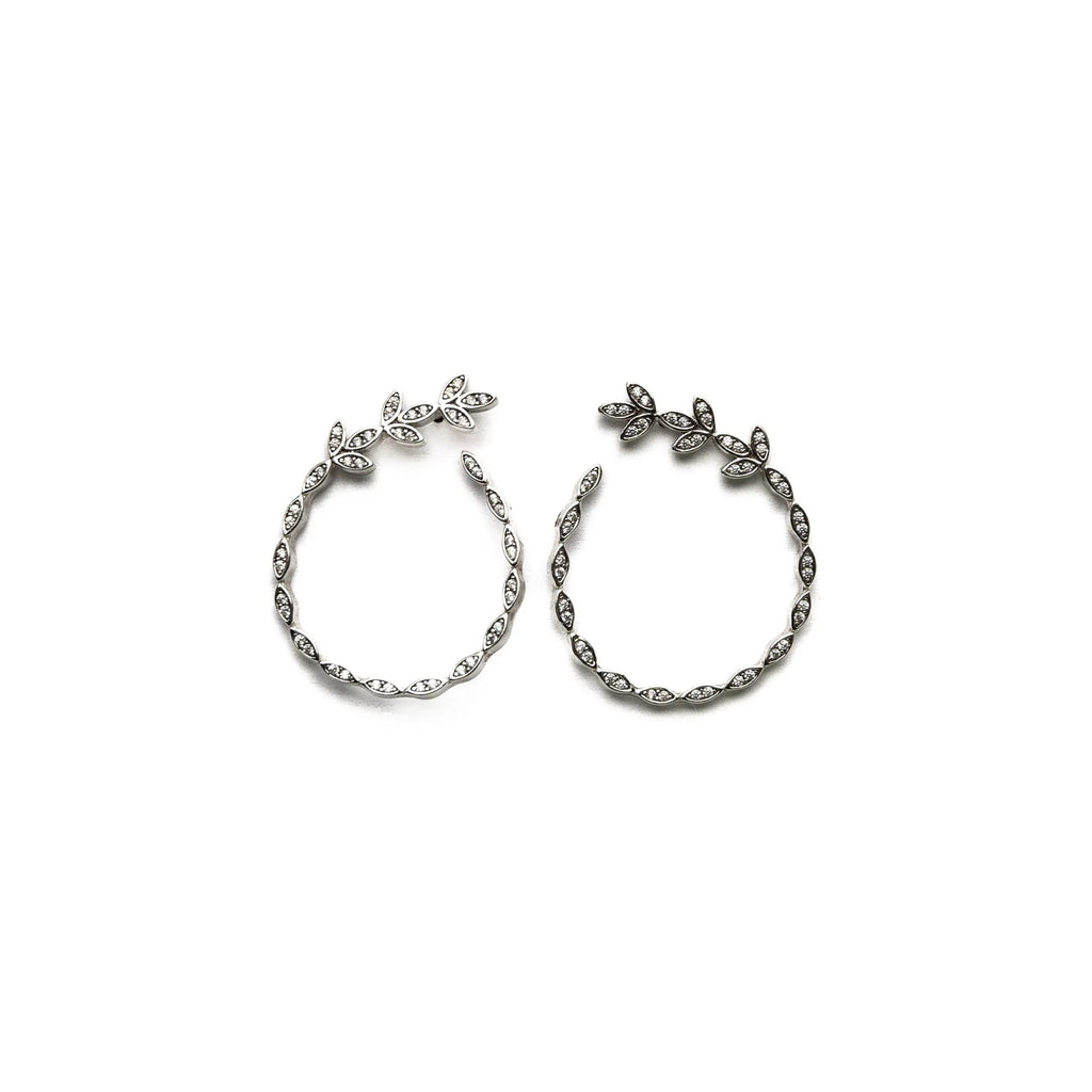 Alizia Dainty Leaf C Hooped Earrings