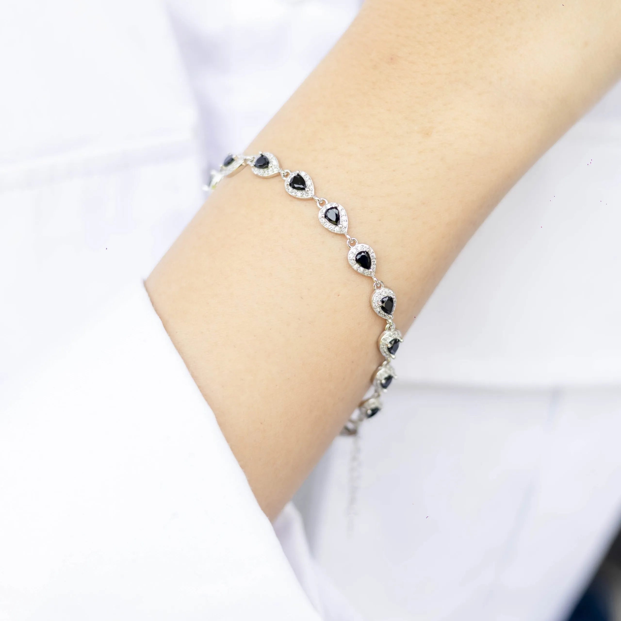 Alizia Crystal Small Pear Shaped Tennis Bracelet