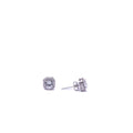 Alizia Circle in Sqaure Halo Stud Earring