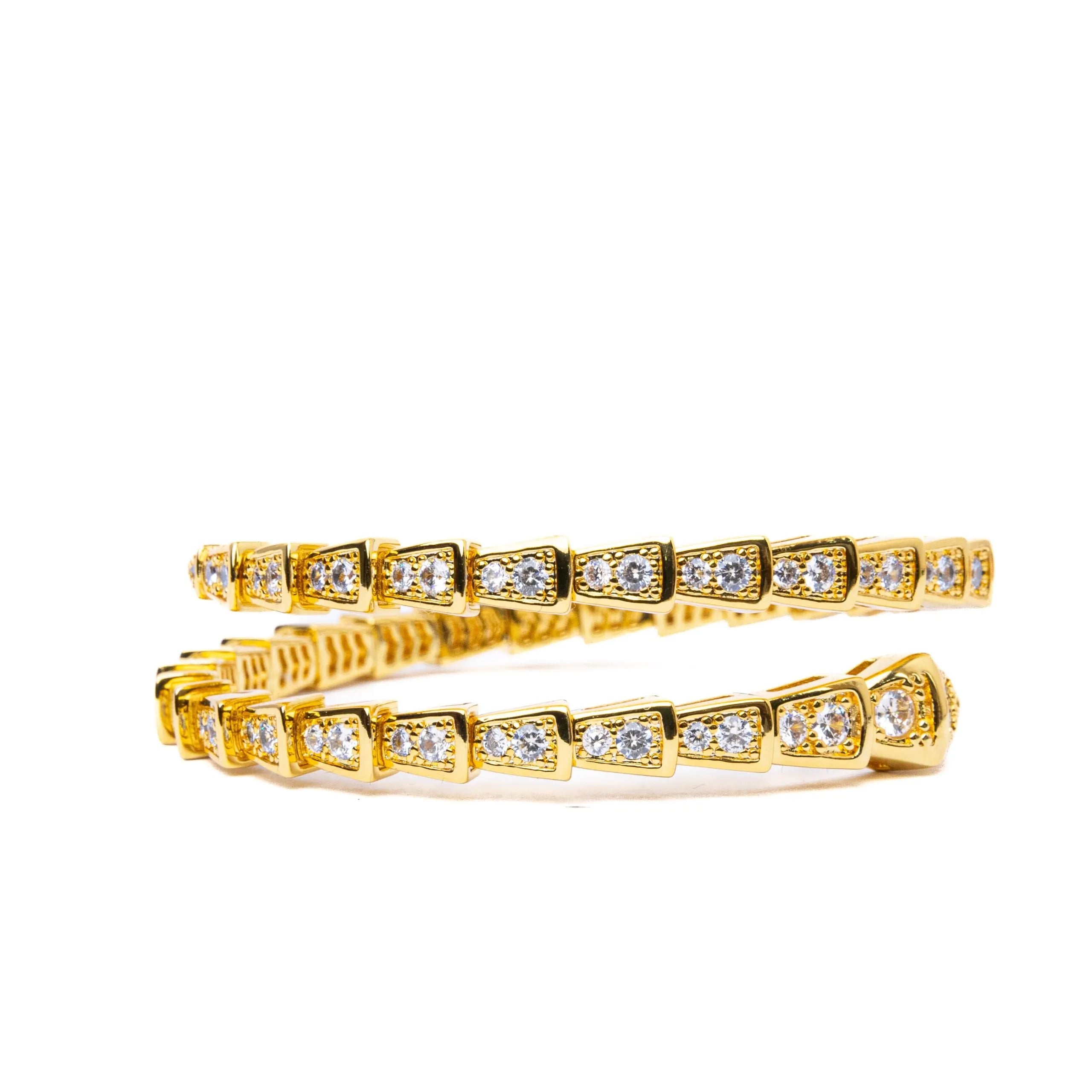 Alzia Serpent Crystal Drape Bangle